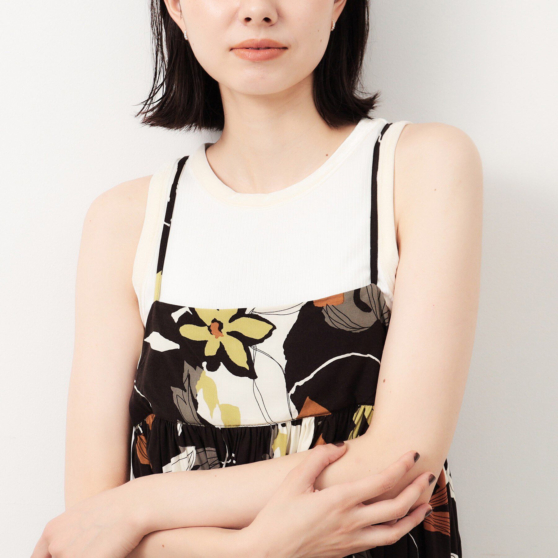 OPAQUE.CLIP「ビックフラワープリントキャミワンピース【洗える】」|ワンピース|