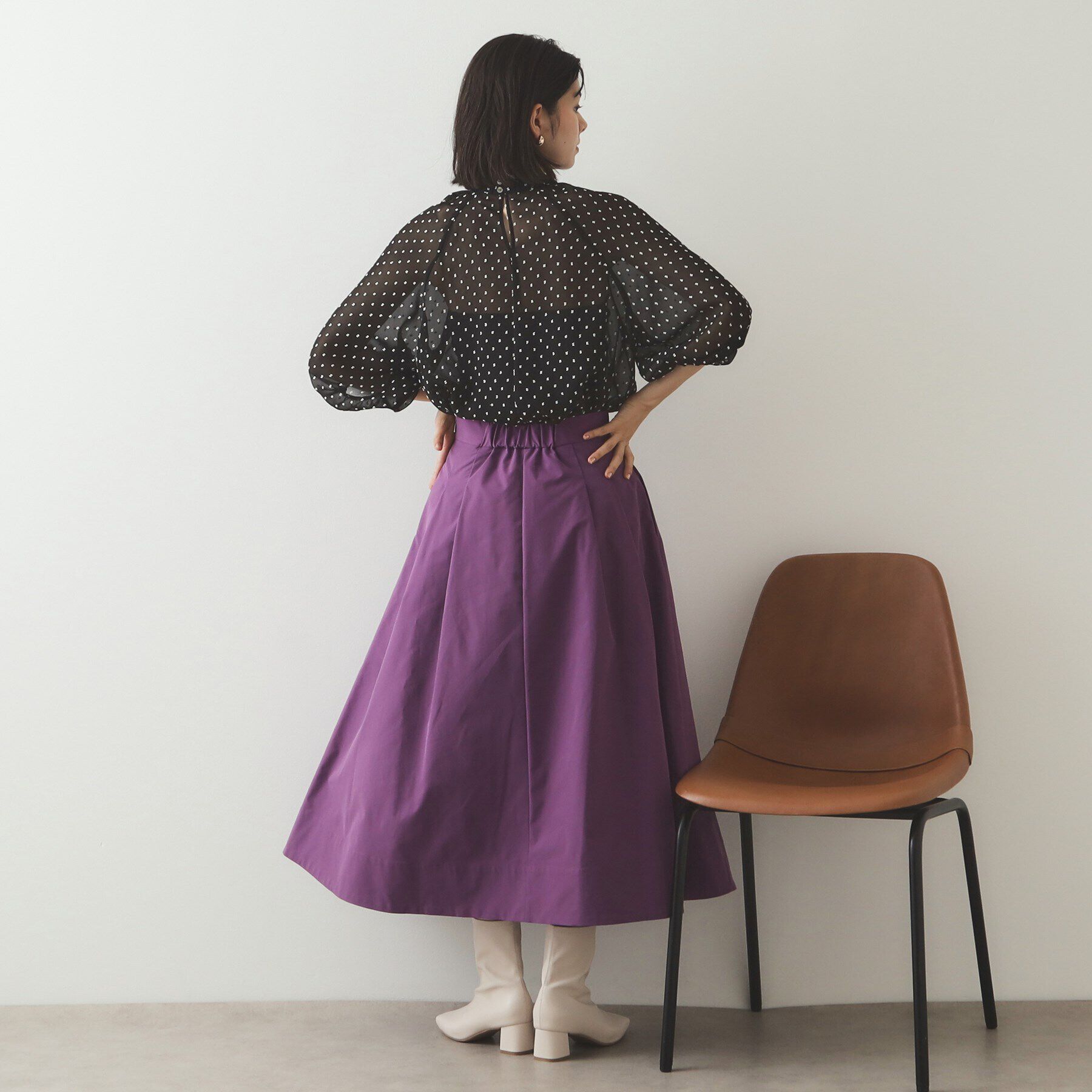 OPAQUE.CLIP「ドッドシアーボウタイブラウス【洗濯機洗い可】」|シャツ・ブラウス|