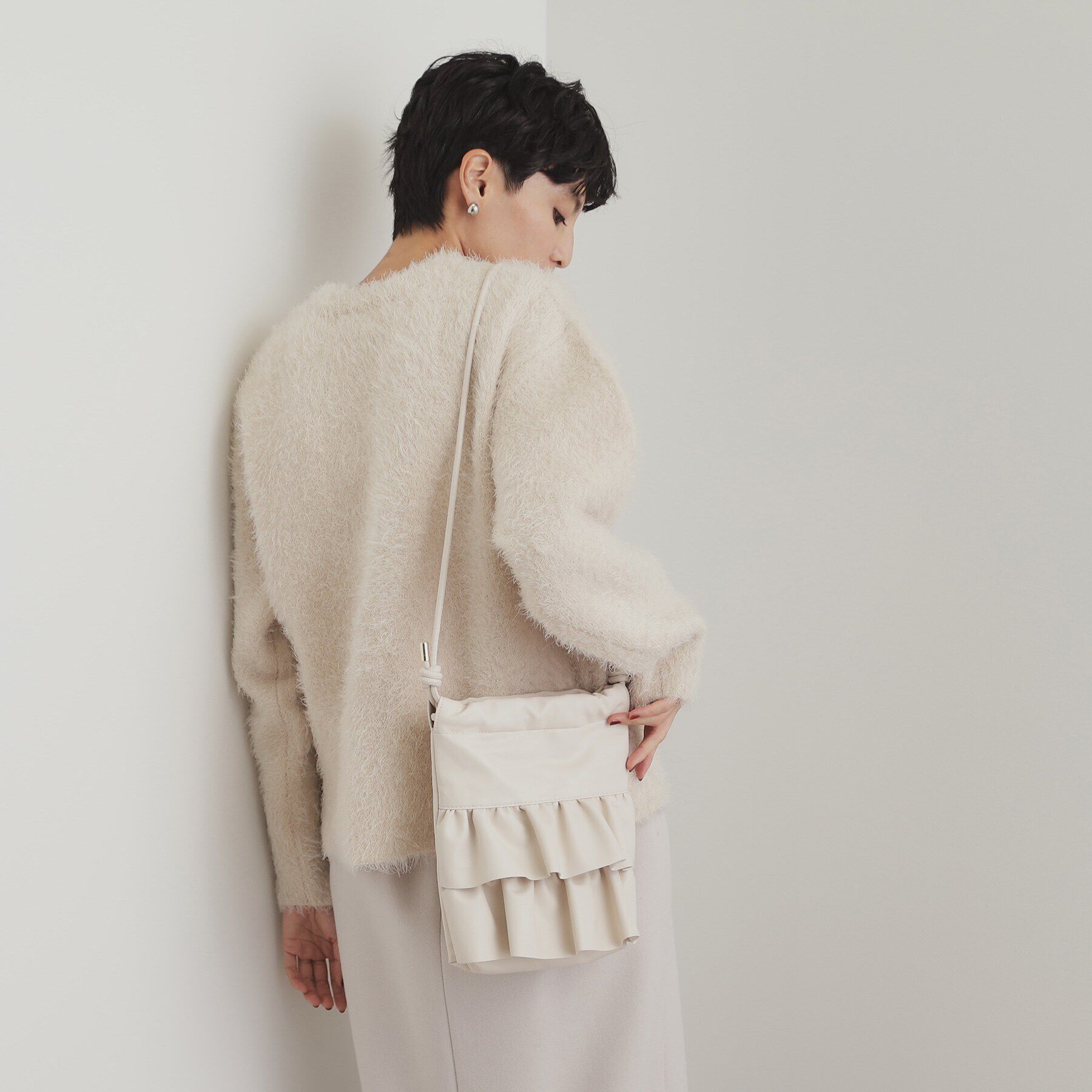 OPAQUE.CLIP「【長さ調整可能】合皮ティアードフリルミニショルダーバッグ」|ショルダー・メッセンジャー|