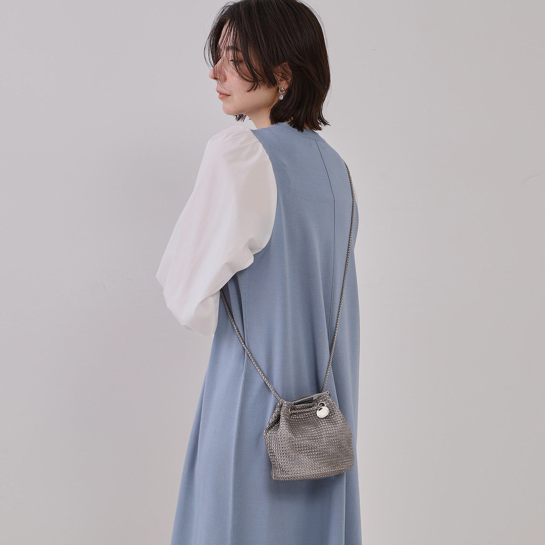 OPAQUE.CLIP「【6色展開】シャイニー素材巾着ミニショルダーバッグ」|ショルダー・メッセンジャー|