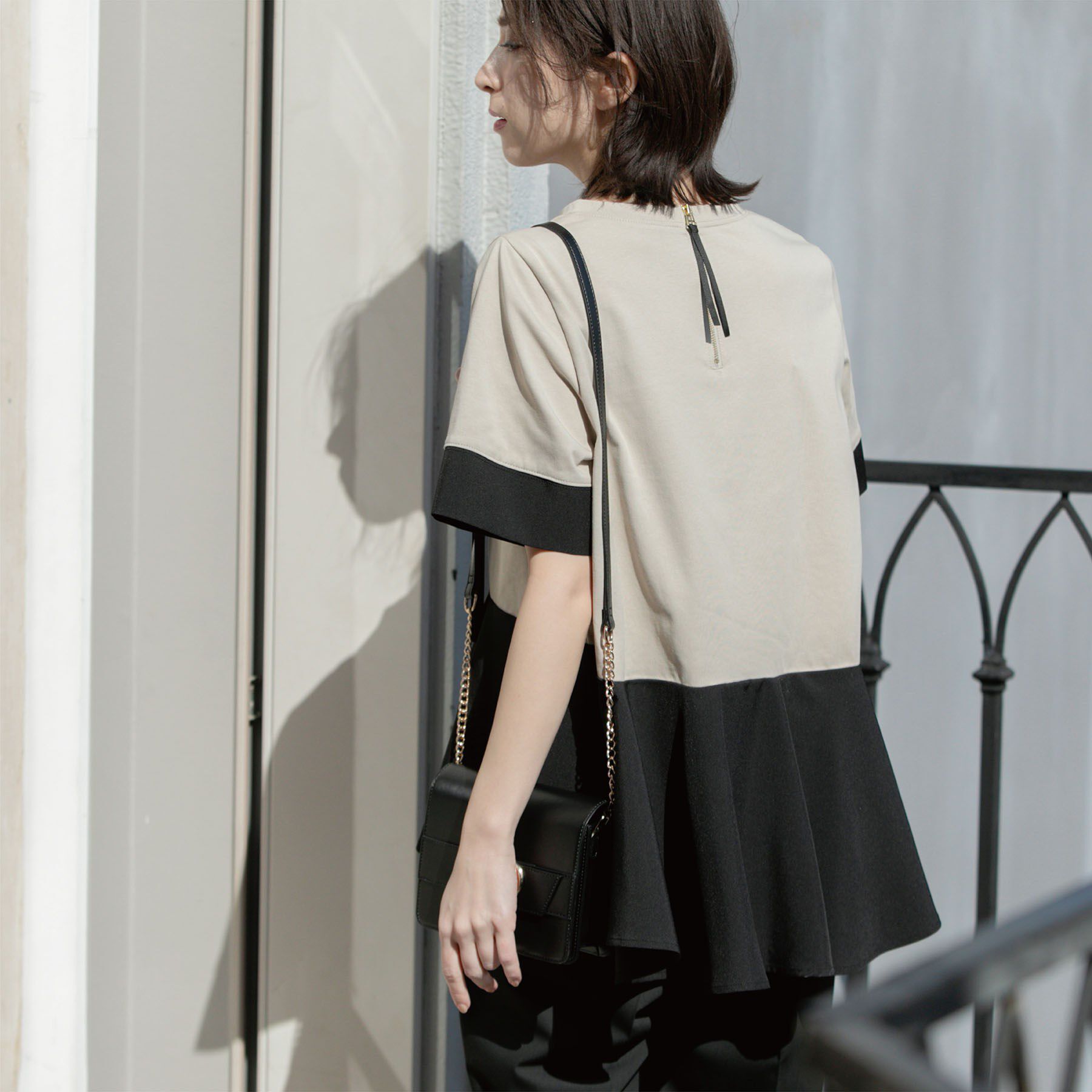 OPAQUE.CLIP「ペプラム切替ドッキングトップス【洗濯機洗い可】」|Tシャツ・カットソー|