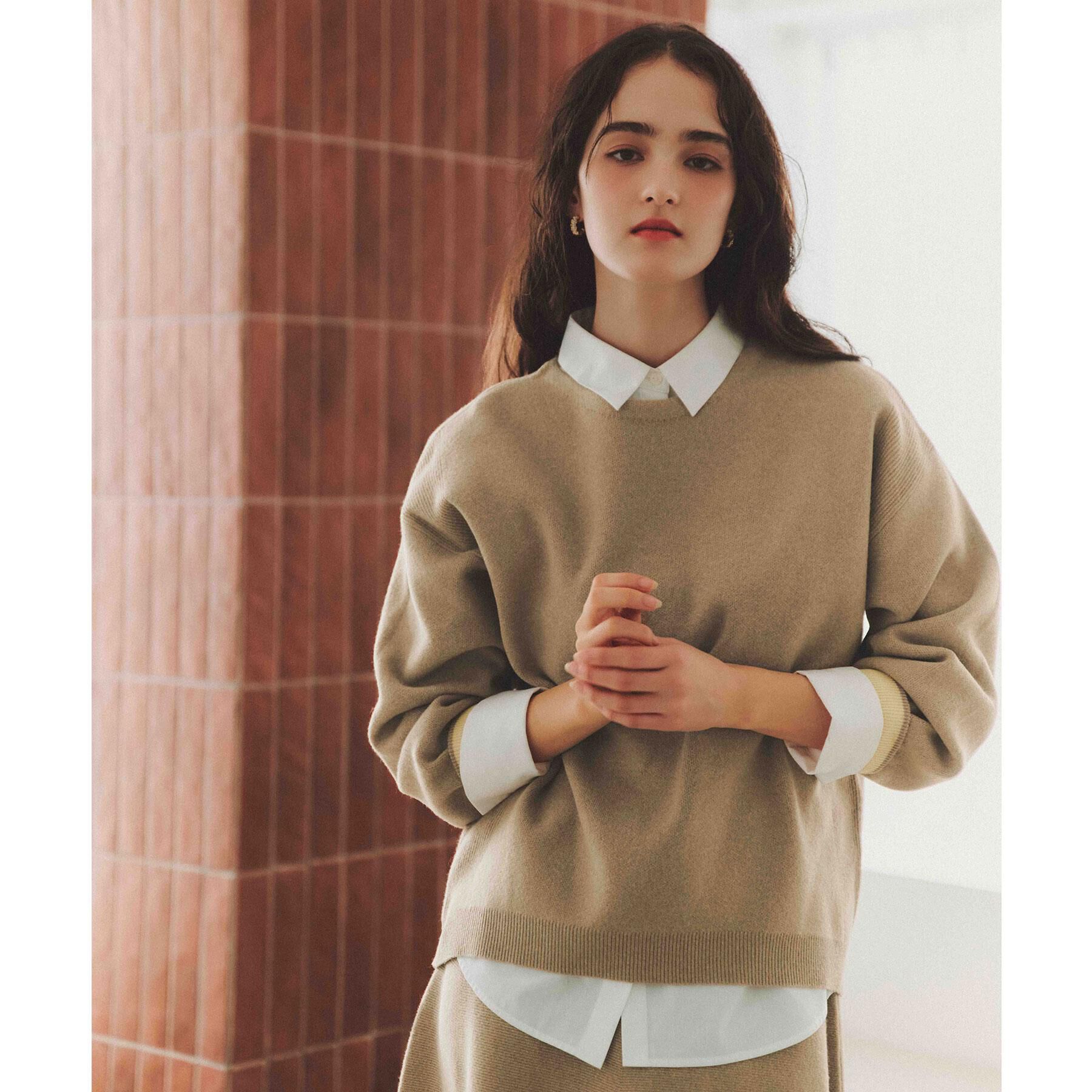 OPAQUE.CLIP「サイド編地切替ニットトップス/セットアップ対応【洗濯機OK】」|ニット・セーター|