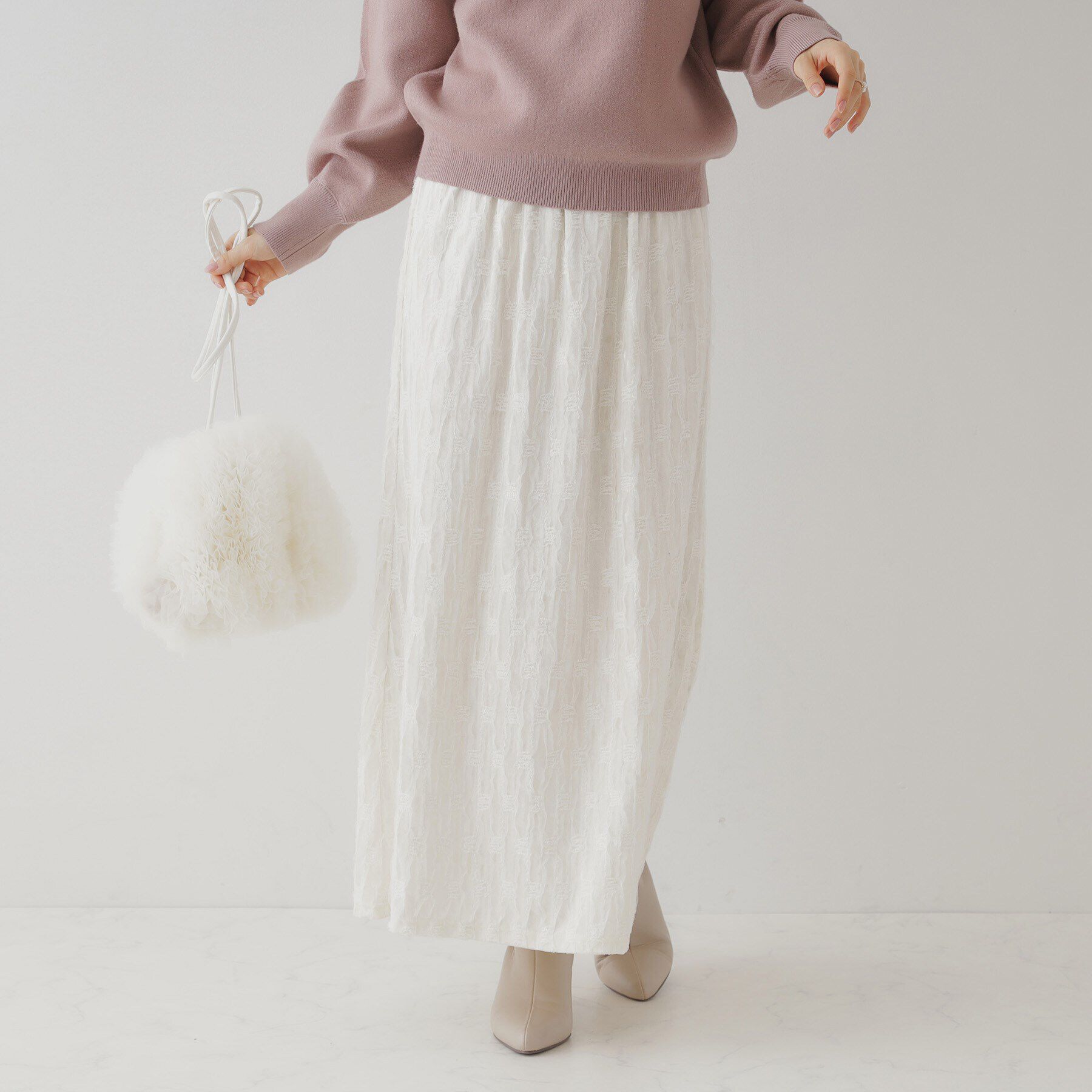Couture broach「チュールレースベロアナロースカート」|スカート|