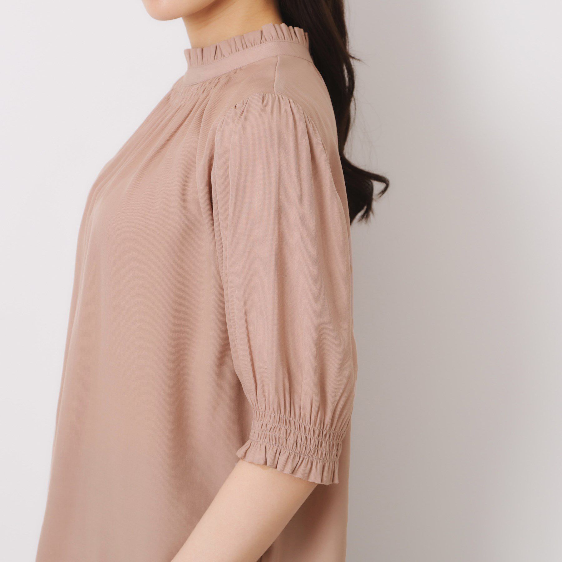 Couture broach「【SS～LLサイズ・二の腕カバー・通勤】RTピケシャーリングブラウス」|シャツ・ブラウス|