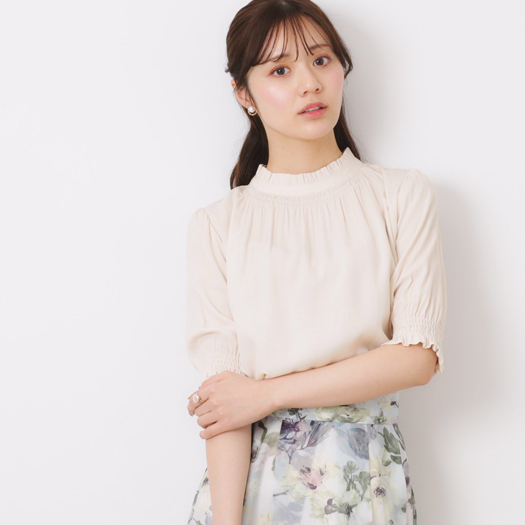 Couture broach「【SS～LLサイズ・二の腕カバー・通勤】RTピケシャーリングブラウス」|シャツ・ブラウス|