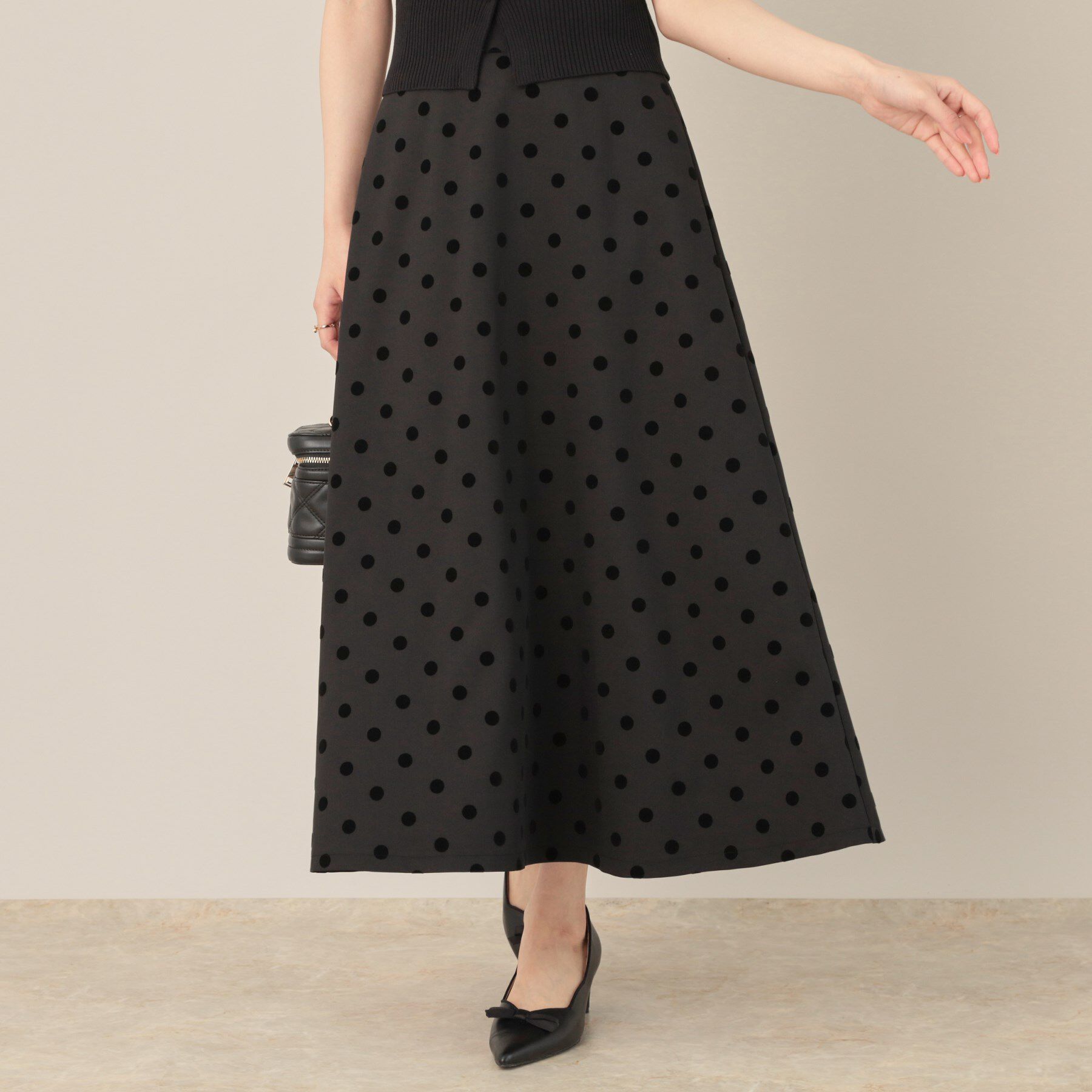 Couture broach「フロッキードットフレアスカート」|スカート|