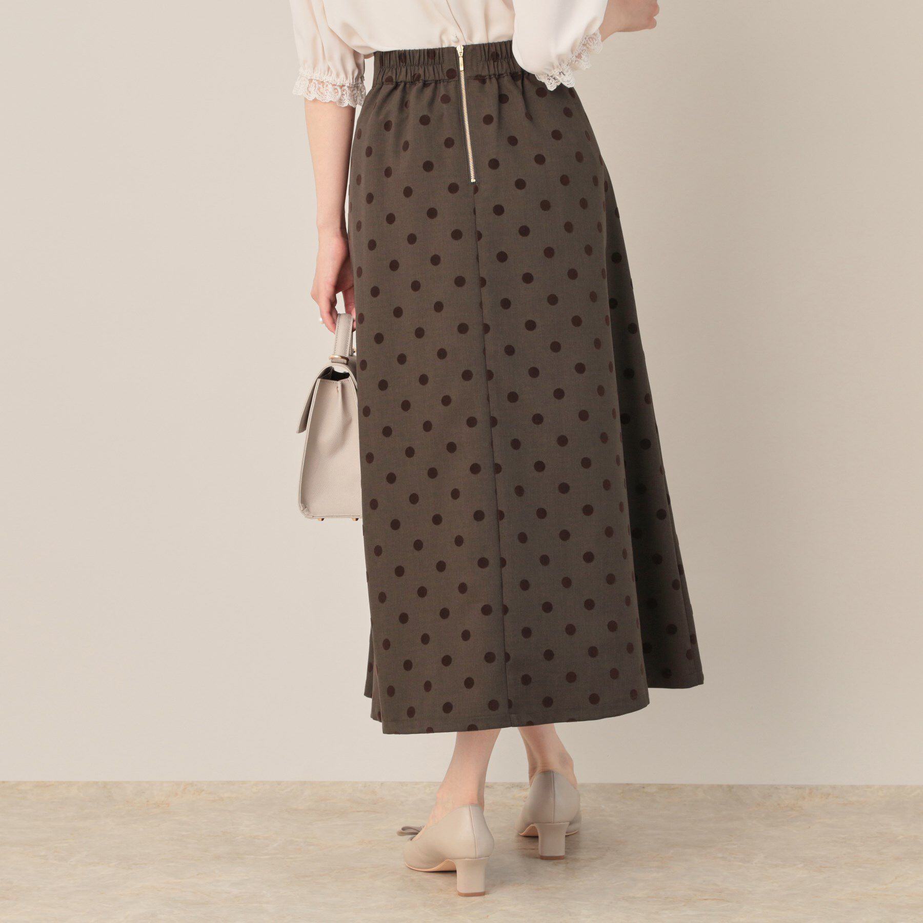 Couture broach「フロッキードットフレアスカート」|スカート|