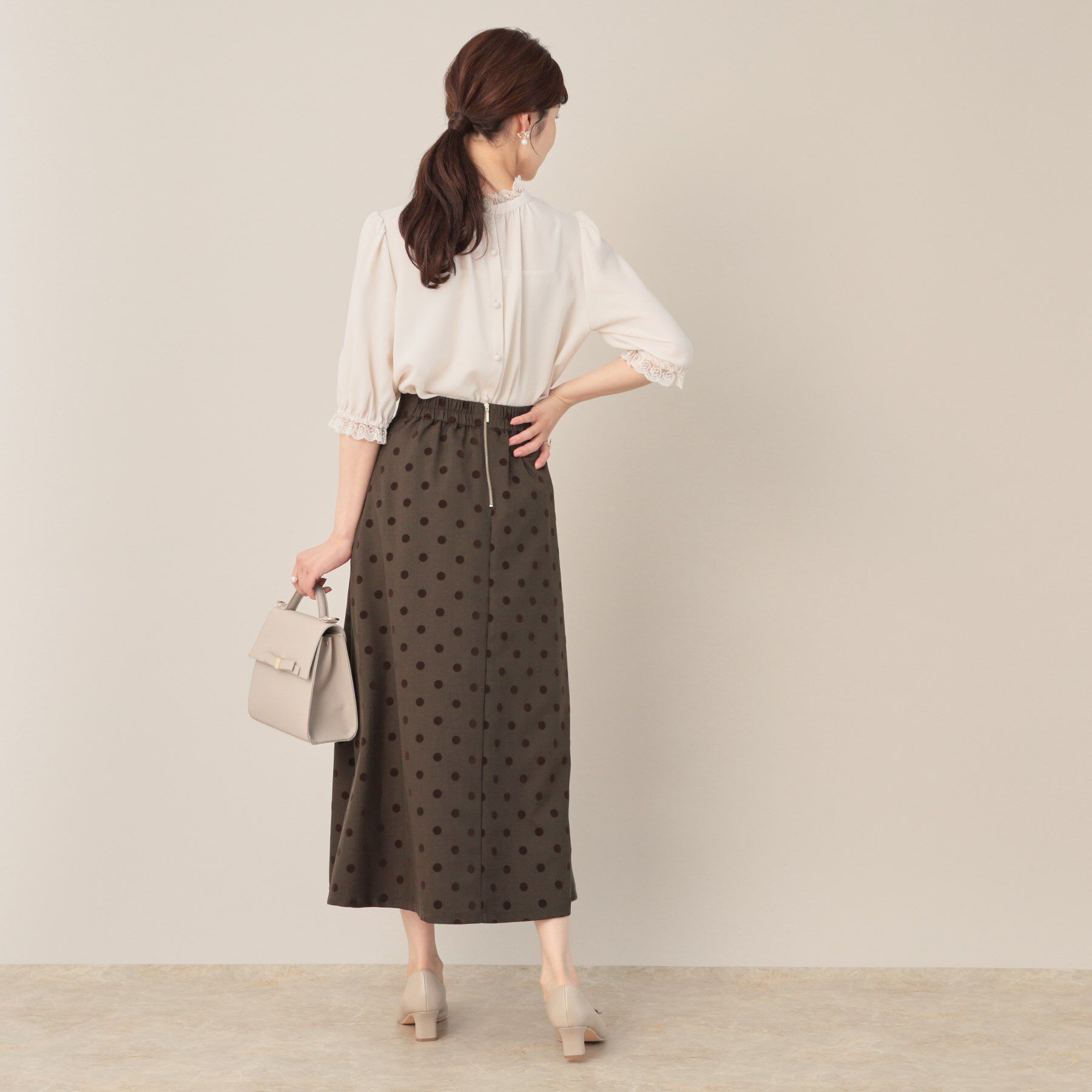 Couture broach「フロッキードットフレアスカート」|スカート|