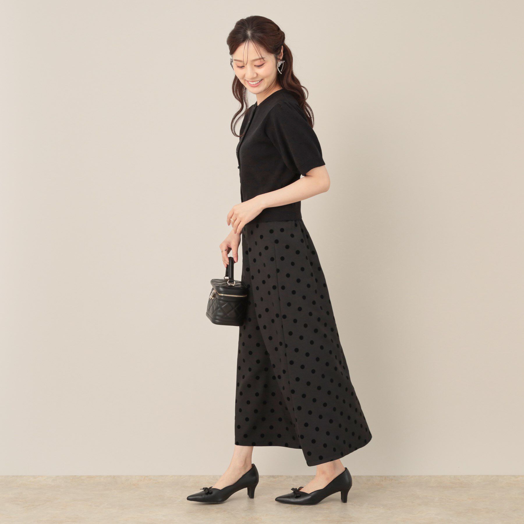 Couture broach「フロッキードットフレアスカート」|スカート|