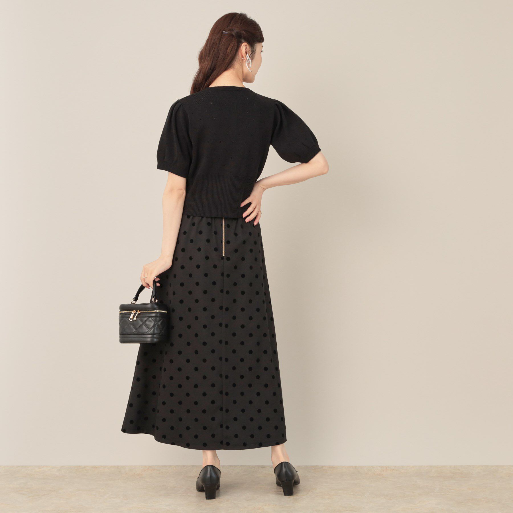 Couture broach「フロッキードットフレアスカート」|スカート|