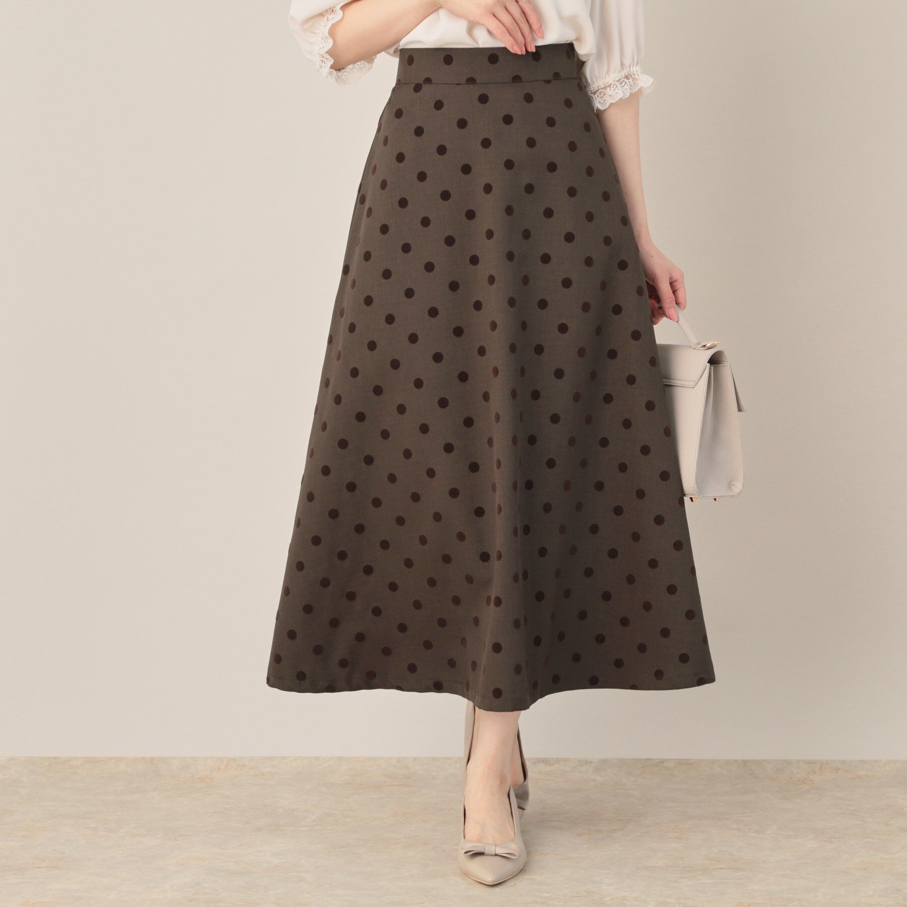 Couture broach「フロッキードットフレアスカート」|スカート|