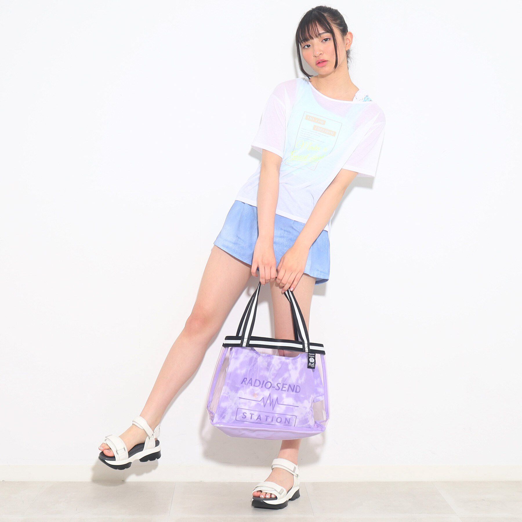 PINK-latte「【プールグッズ】エコバッグ付きクリアトート」|トートバッグ|