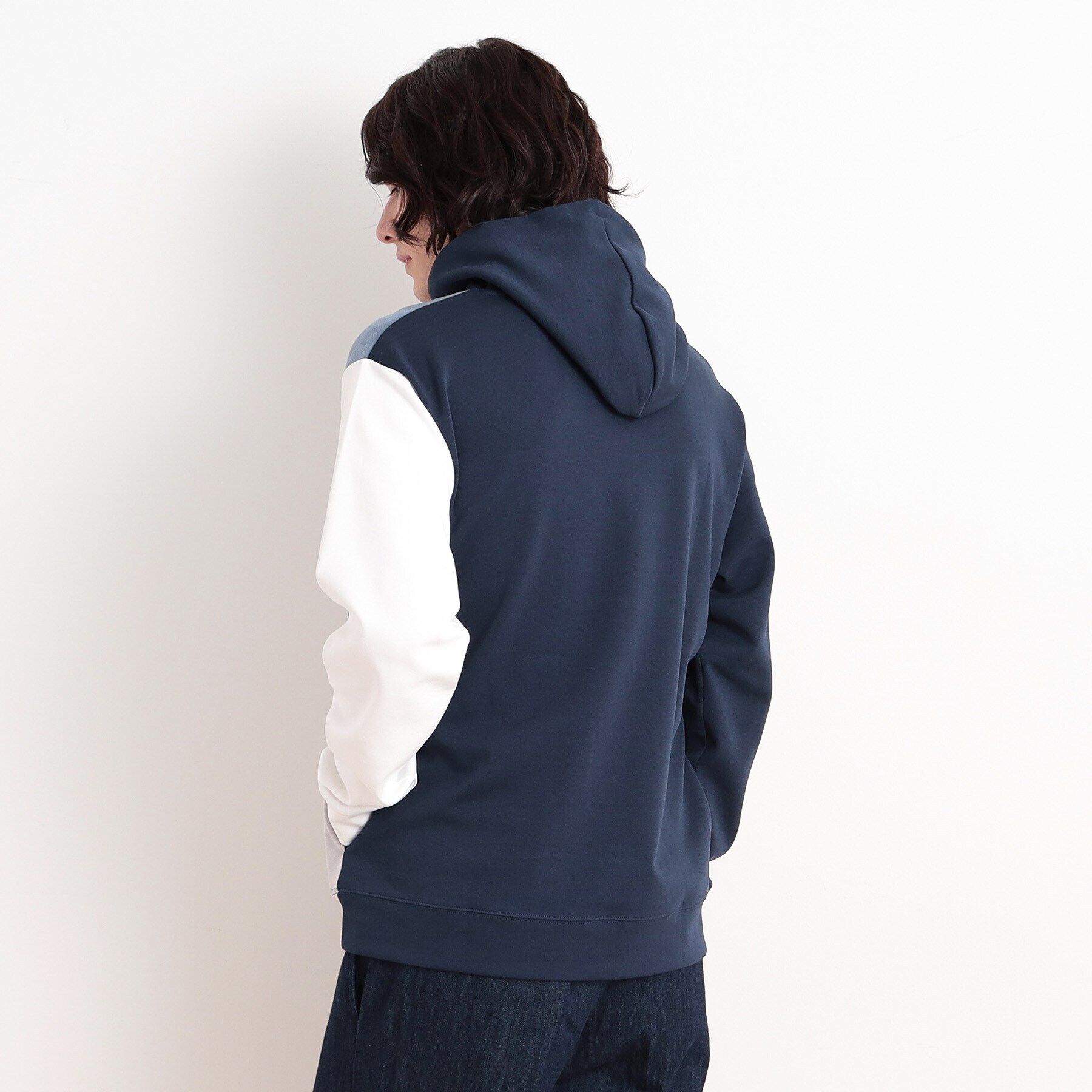 THE SHOP TK「異素材ブロッキングダンボールパーカ」|パーカー|