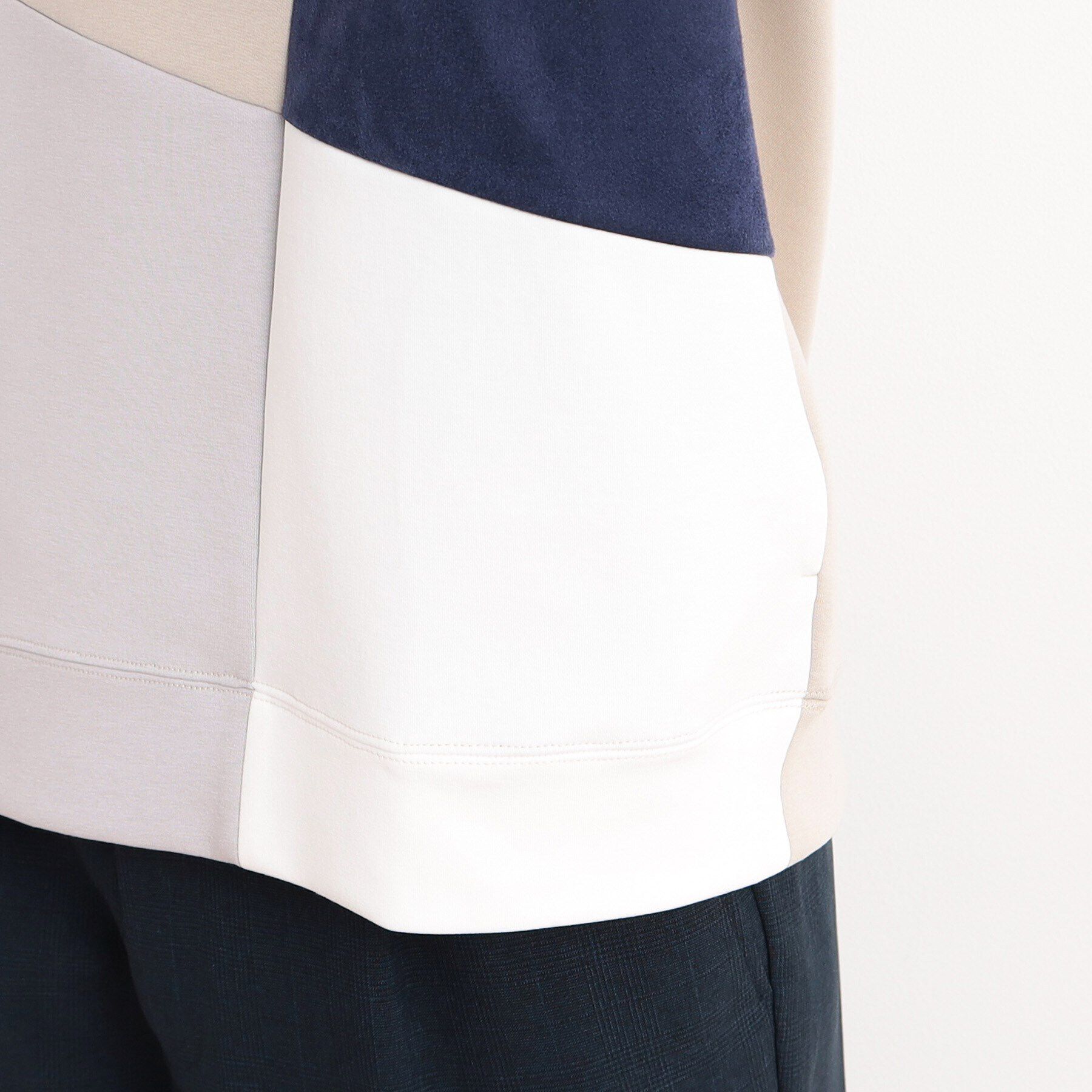 THE SHOP TK「異素材ブロッキングダンボールパーカ」|パーカー|