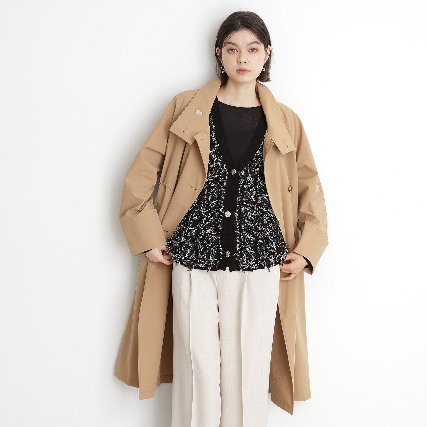 THE SHOP TK「スタンドカラートレンチコート【洗える】」|トレンチコート|ベージュ(052)