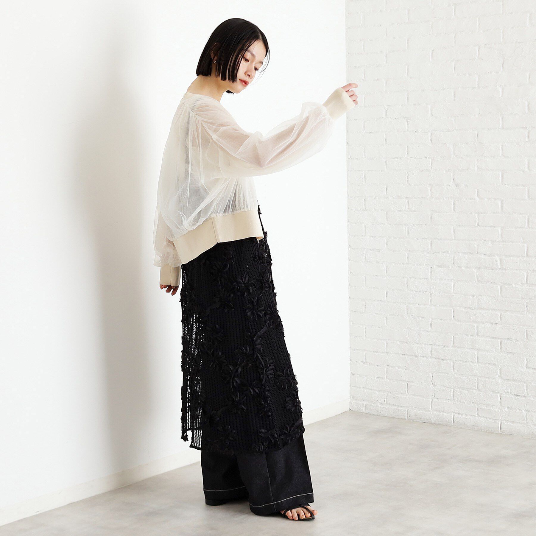 THE SHOP TK「シアー重ねカーディガン【洗える】」|カーディガン|