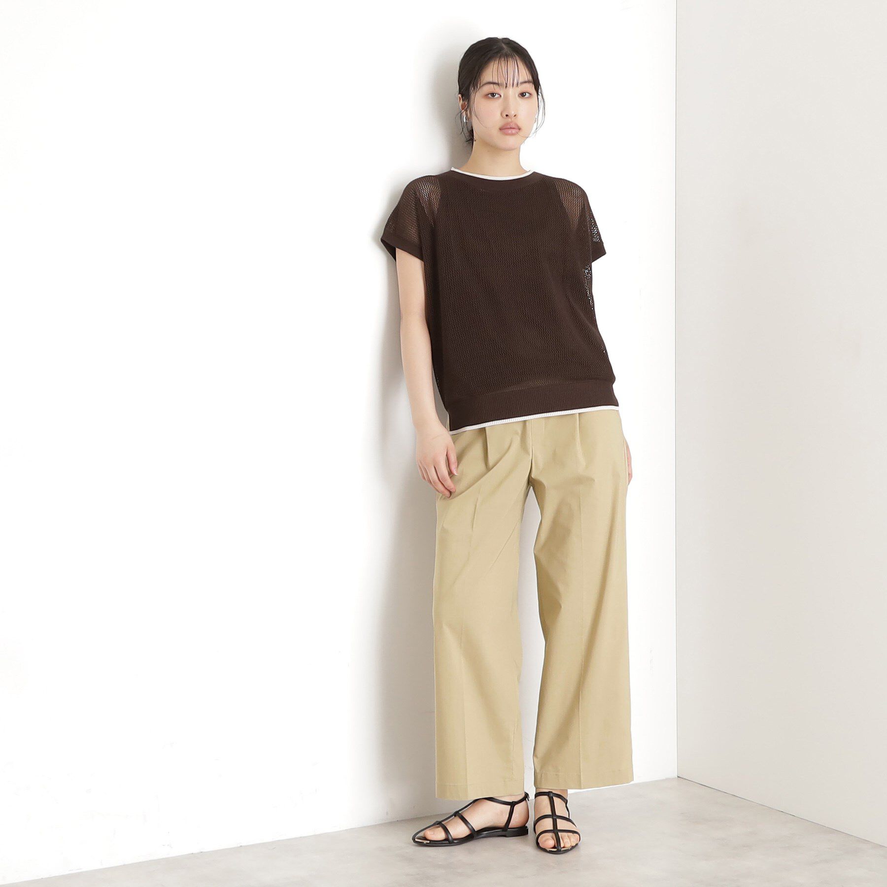 THE SHOP TK「【XS-XLサイズ/ラクに穿ける】ハイパーストレッチワイドパンツ/接触冷感/洗える」|その他|