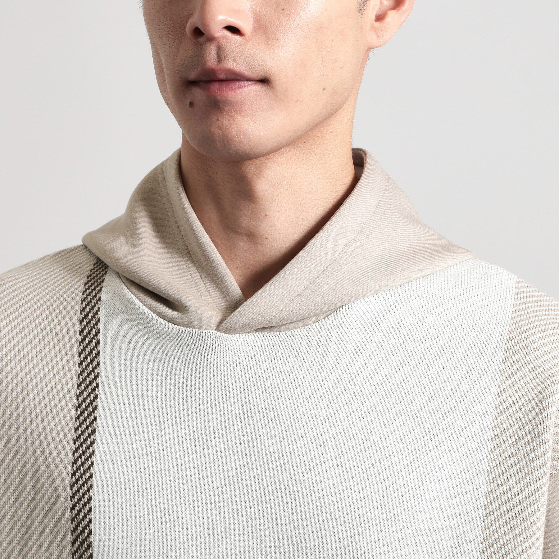 THE SHOP TK「【大人の休日スタイルにはこれ！】フロントチェック柄ニットパーカ　洗濯機OK」|パーカー|