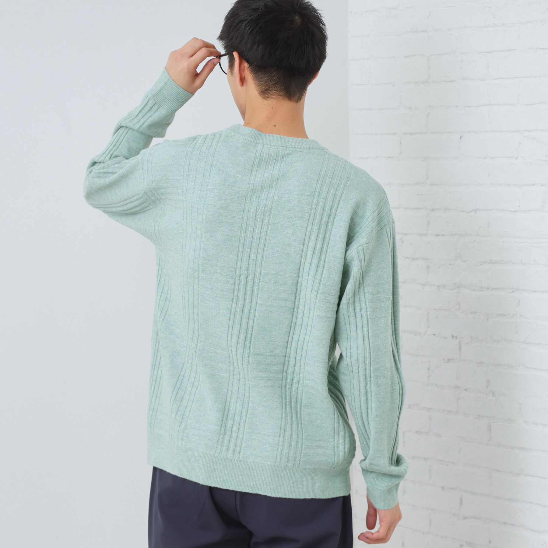 THE SHOP TK「【優しい肌触り】カシミヤタッチ チェックニット　洗濯機OK」|ニット・セーター|