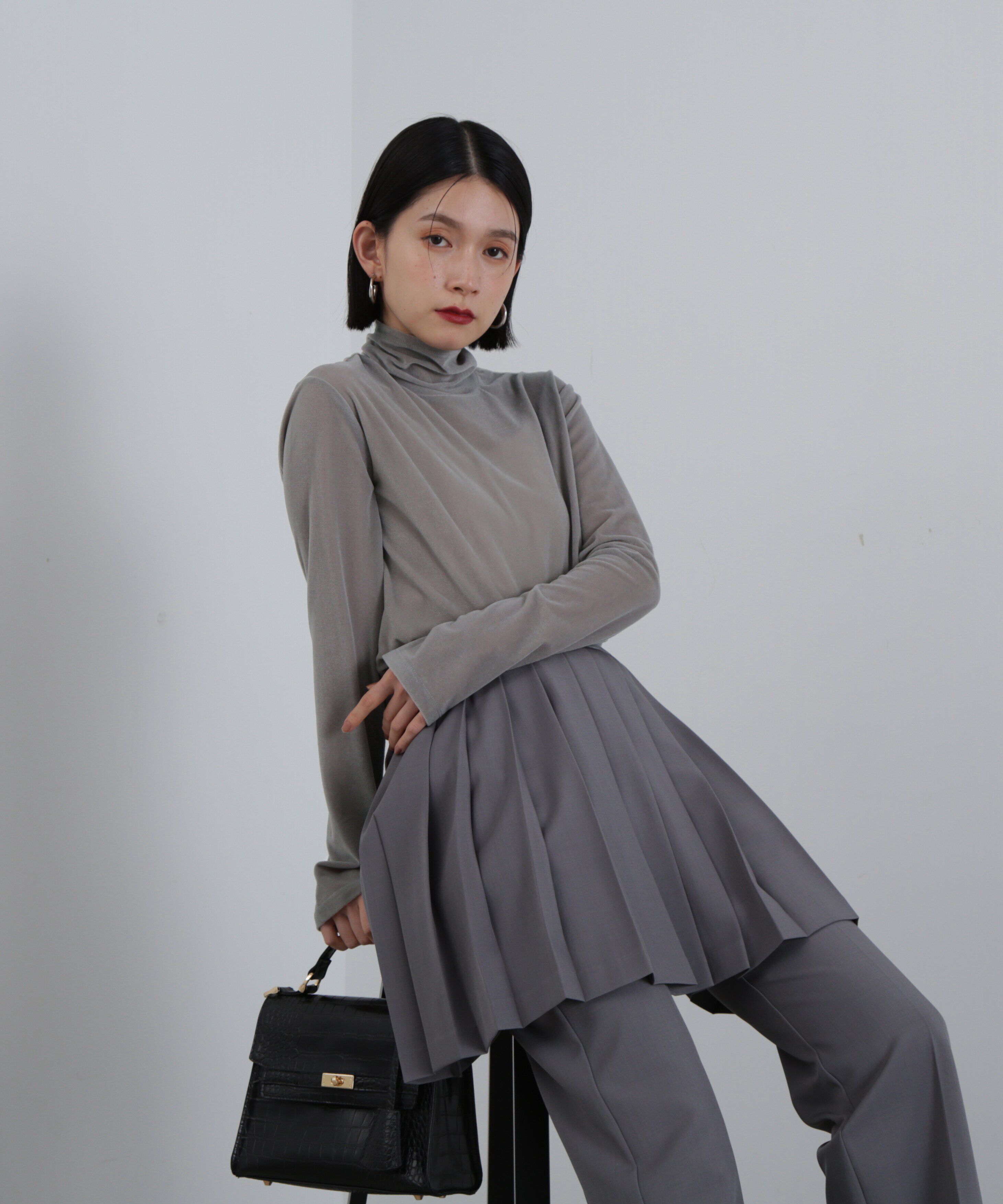  「シアーベロアハイネックカットソー」|Tシャツ・カットソー|