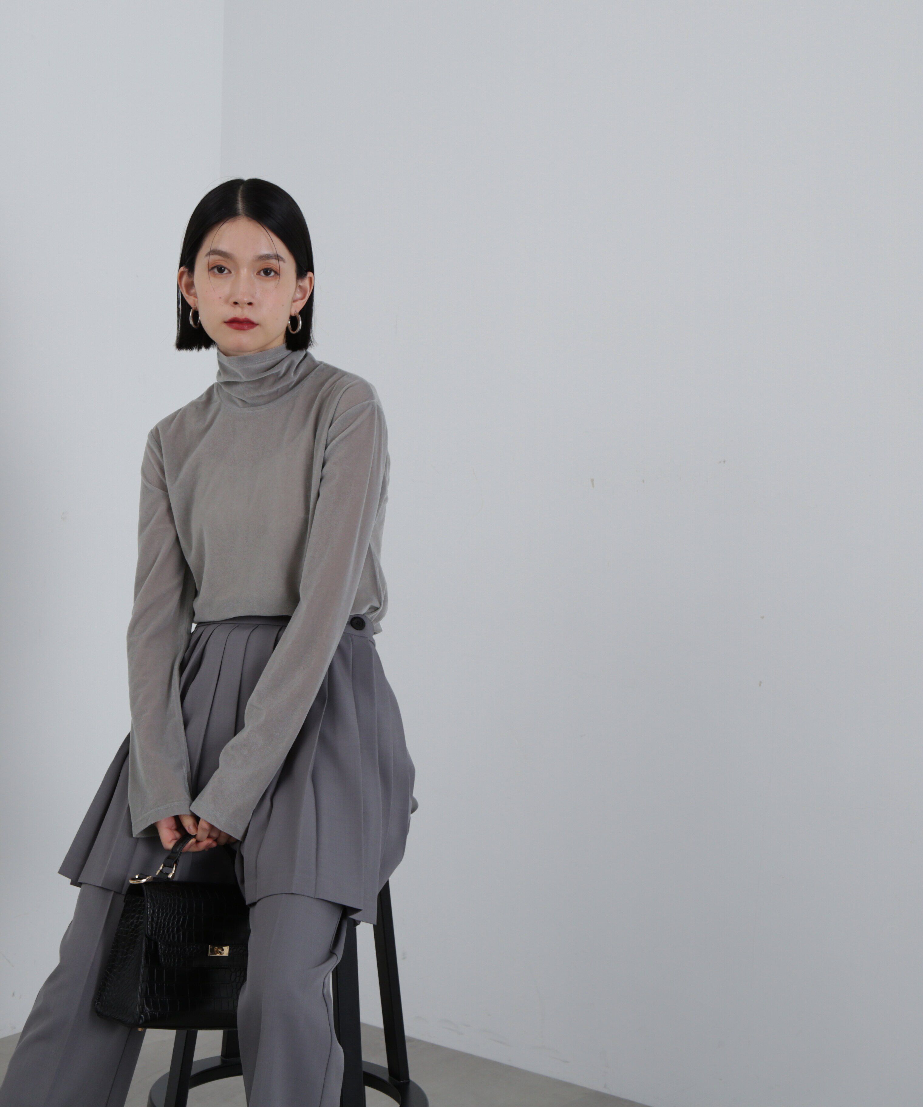  「シアーベロアハイネックカットソー」|Tシャツ・カットソー|