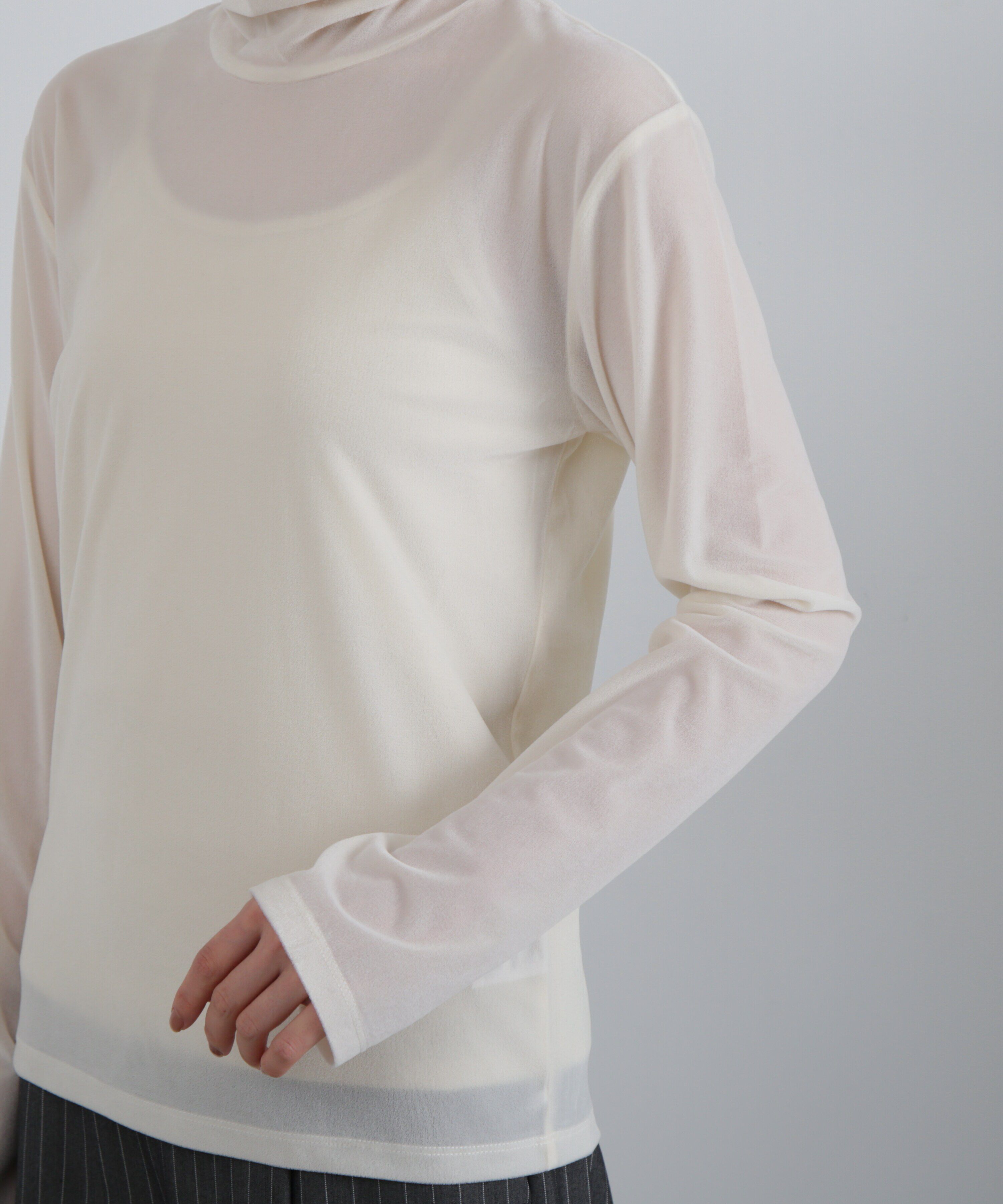  「シアーベロアハイネックカットソー」|Tシャツ・カットソー|