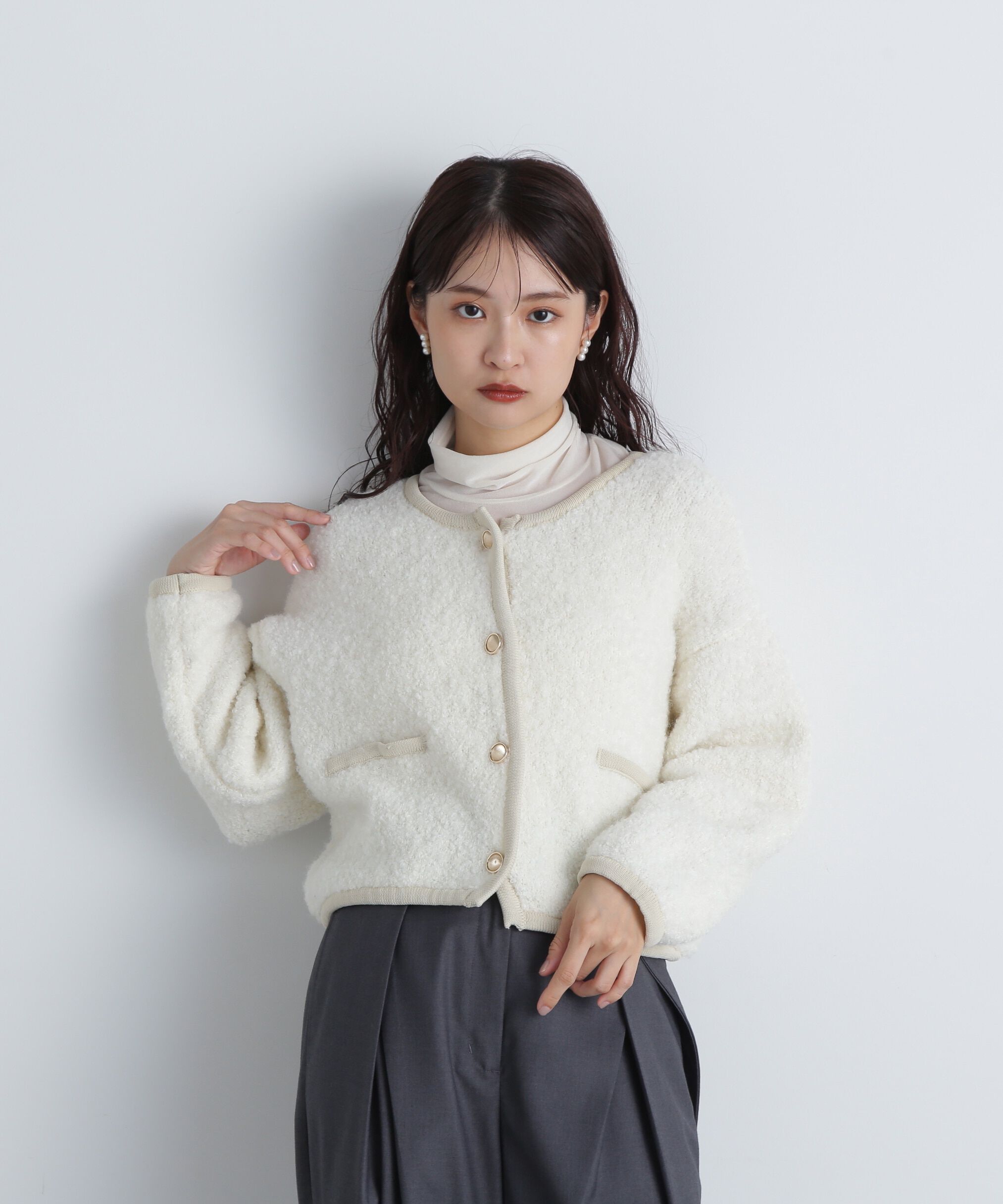  「シアーベロアハイネックカットソー」|Tシャツ・カットソー|