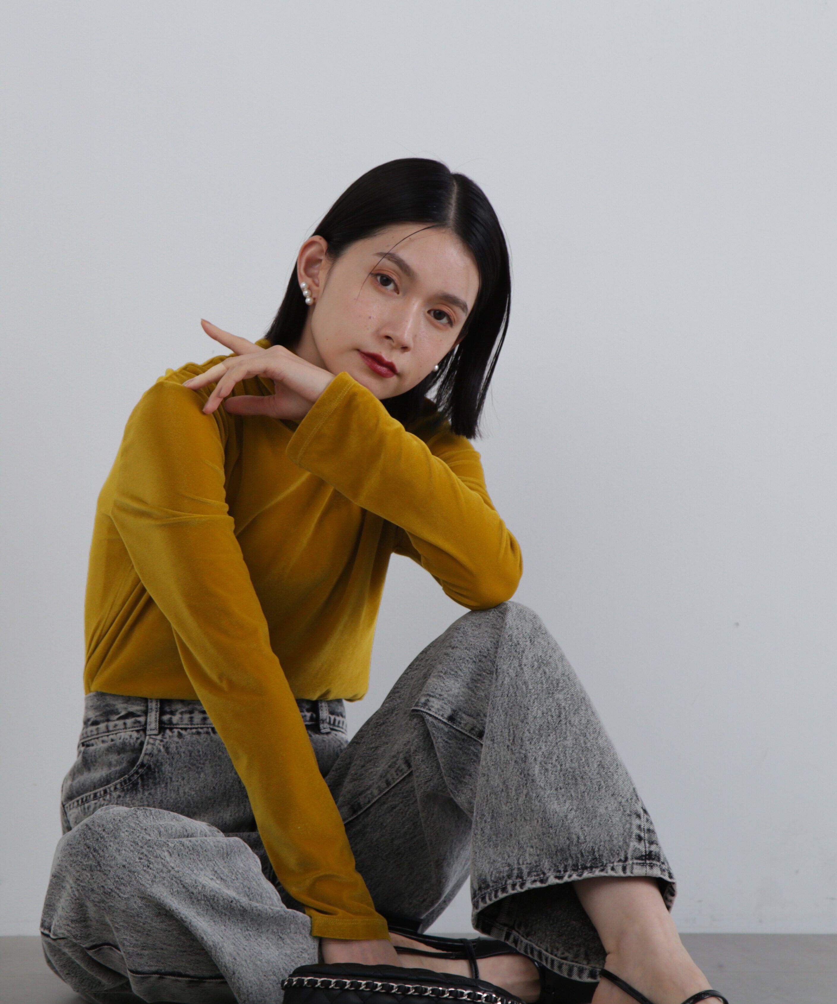  「シアーベロアハイネックカットソー」|Tシャツ・カットソー|