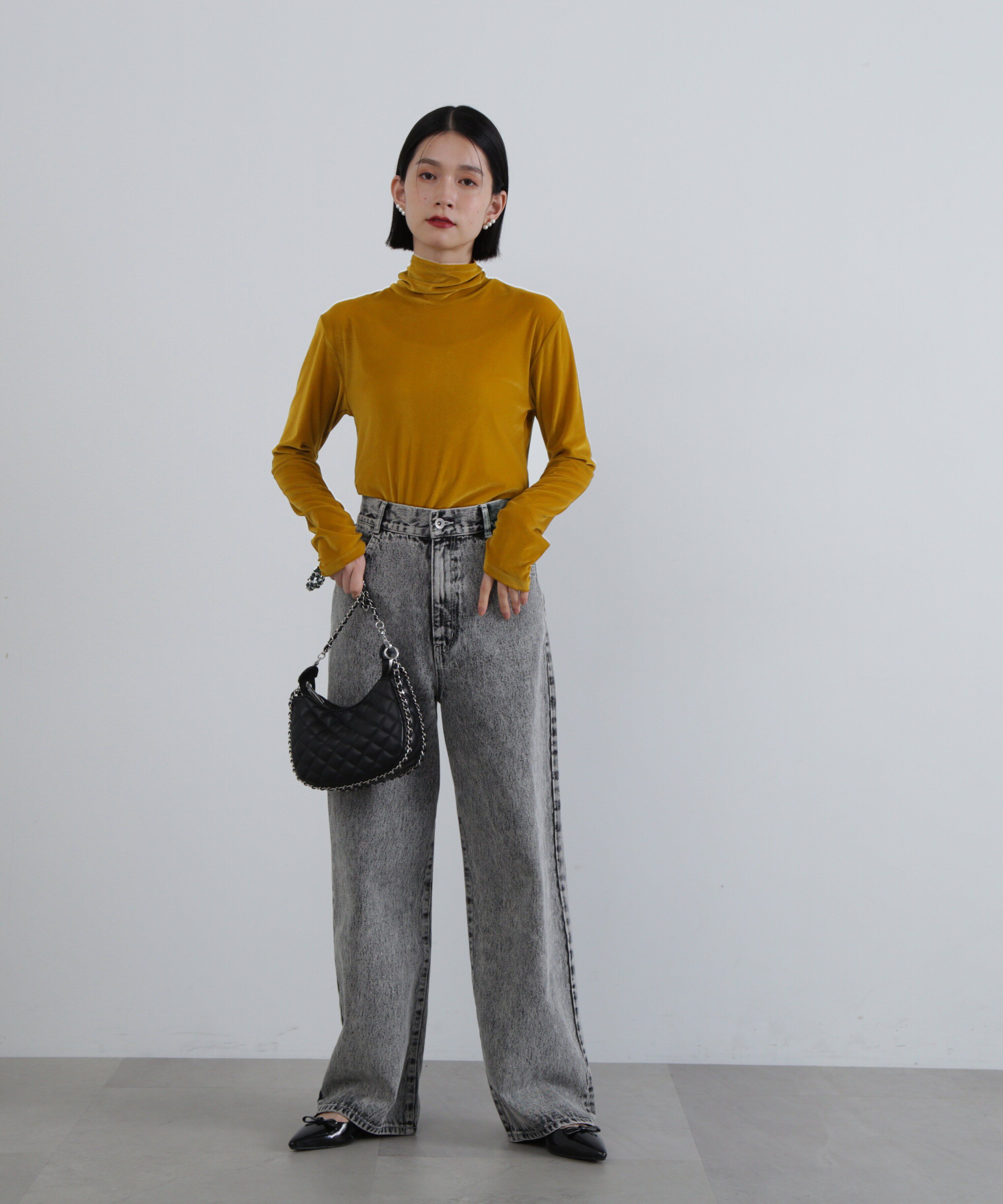  「シアーベロアハイネックカットソー」|Tシャツ・カットソー|