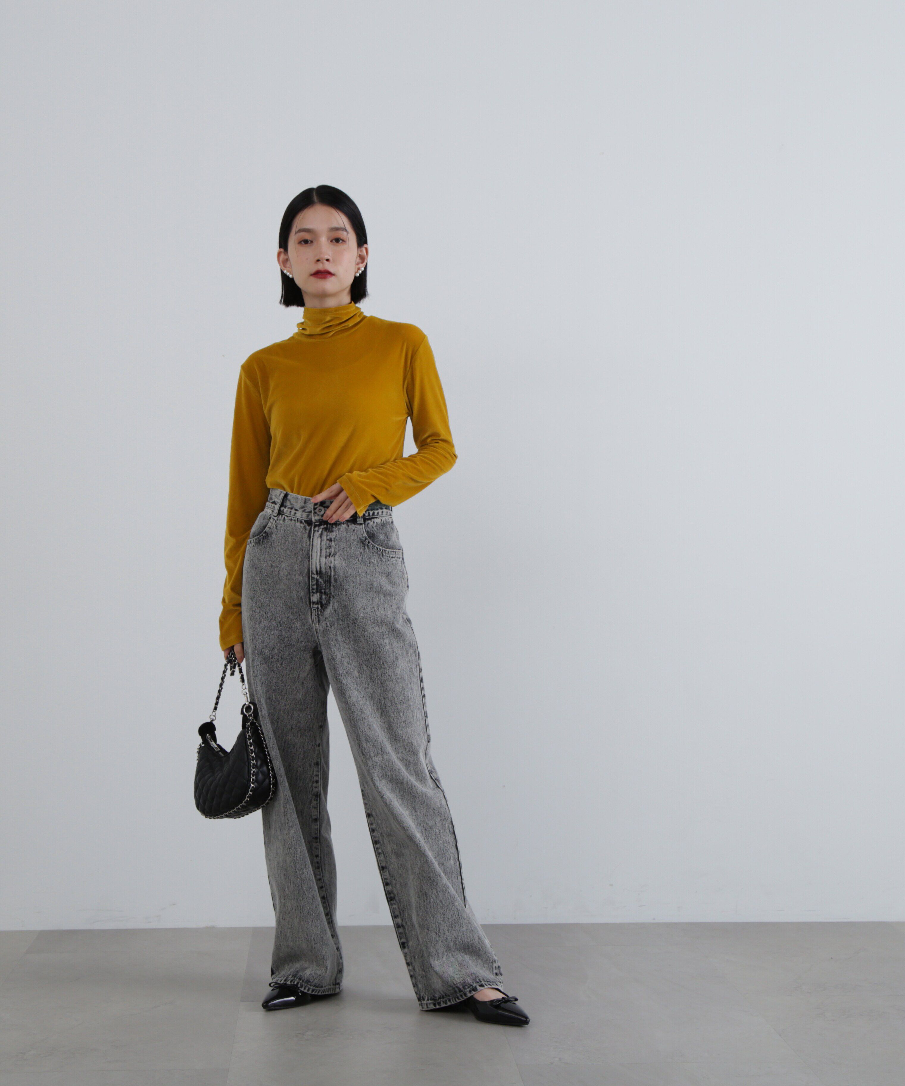  「シアーベロアハイネックカットソー」|Tシャツ・カットソー|