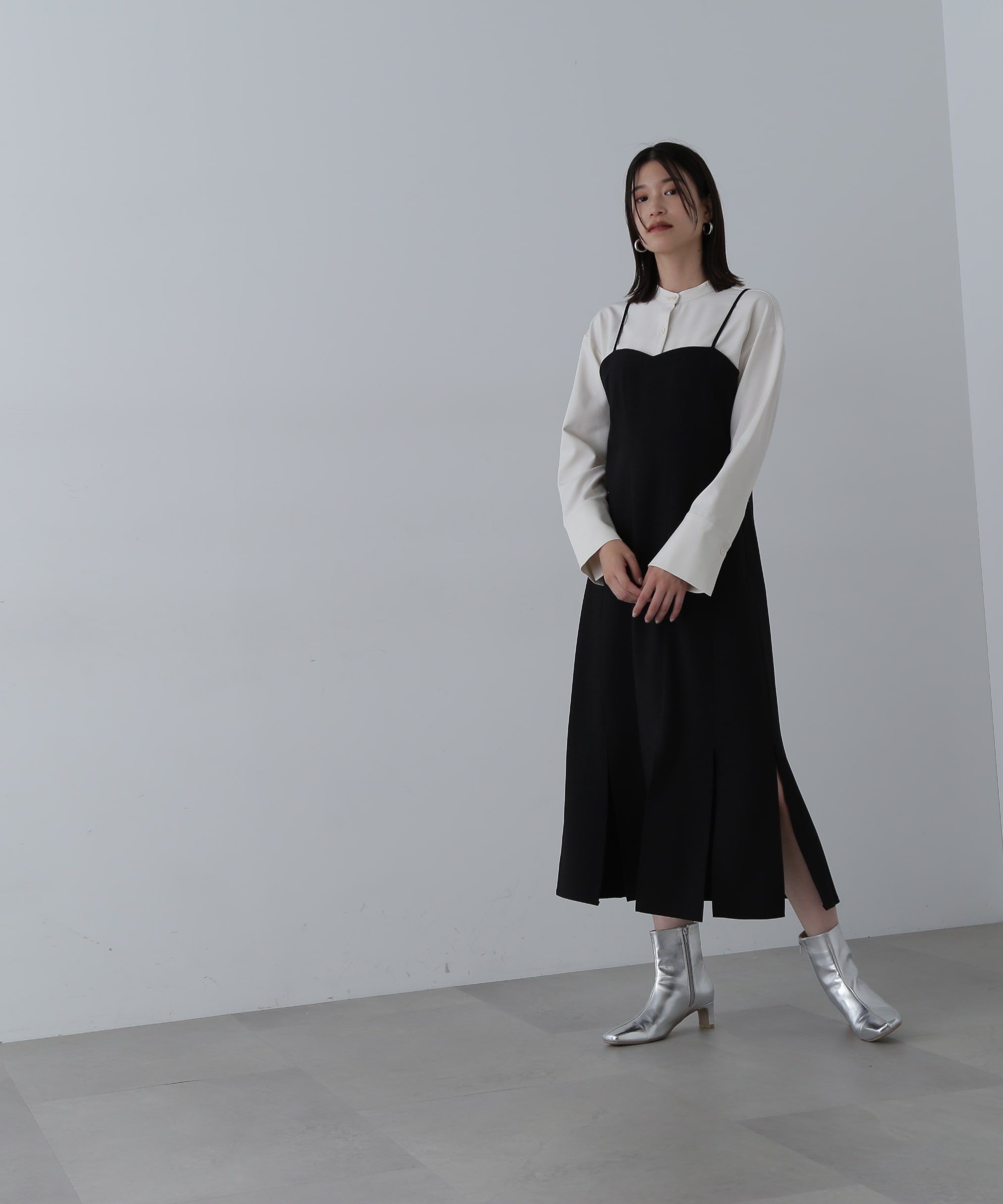  「フリンジヘムシャツワンピース」|ワンピース|