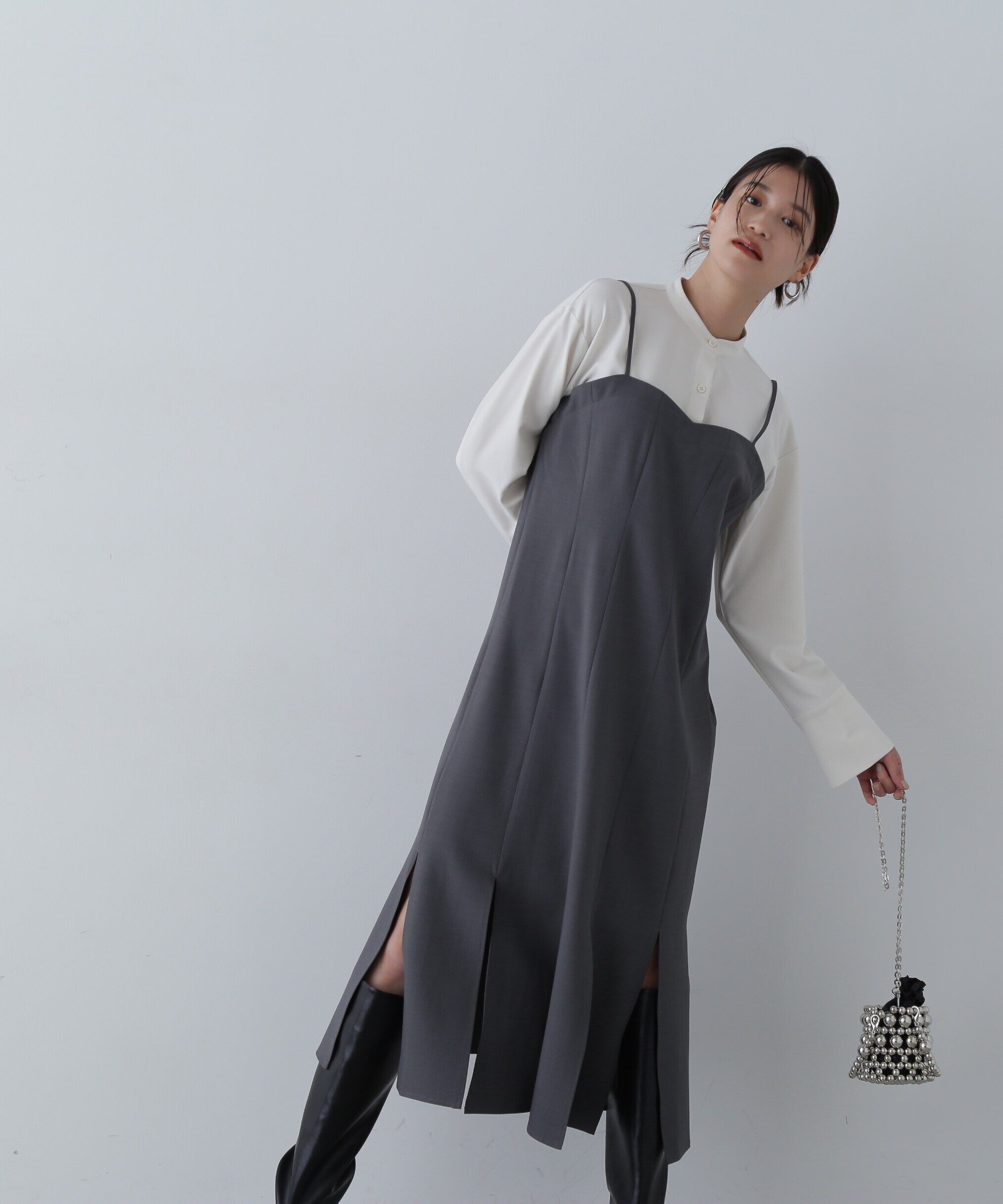  「フリンジヘムシャツワンピース」|ワンピース|