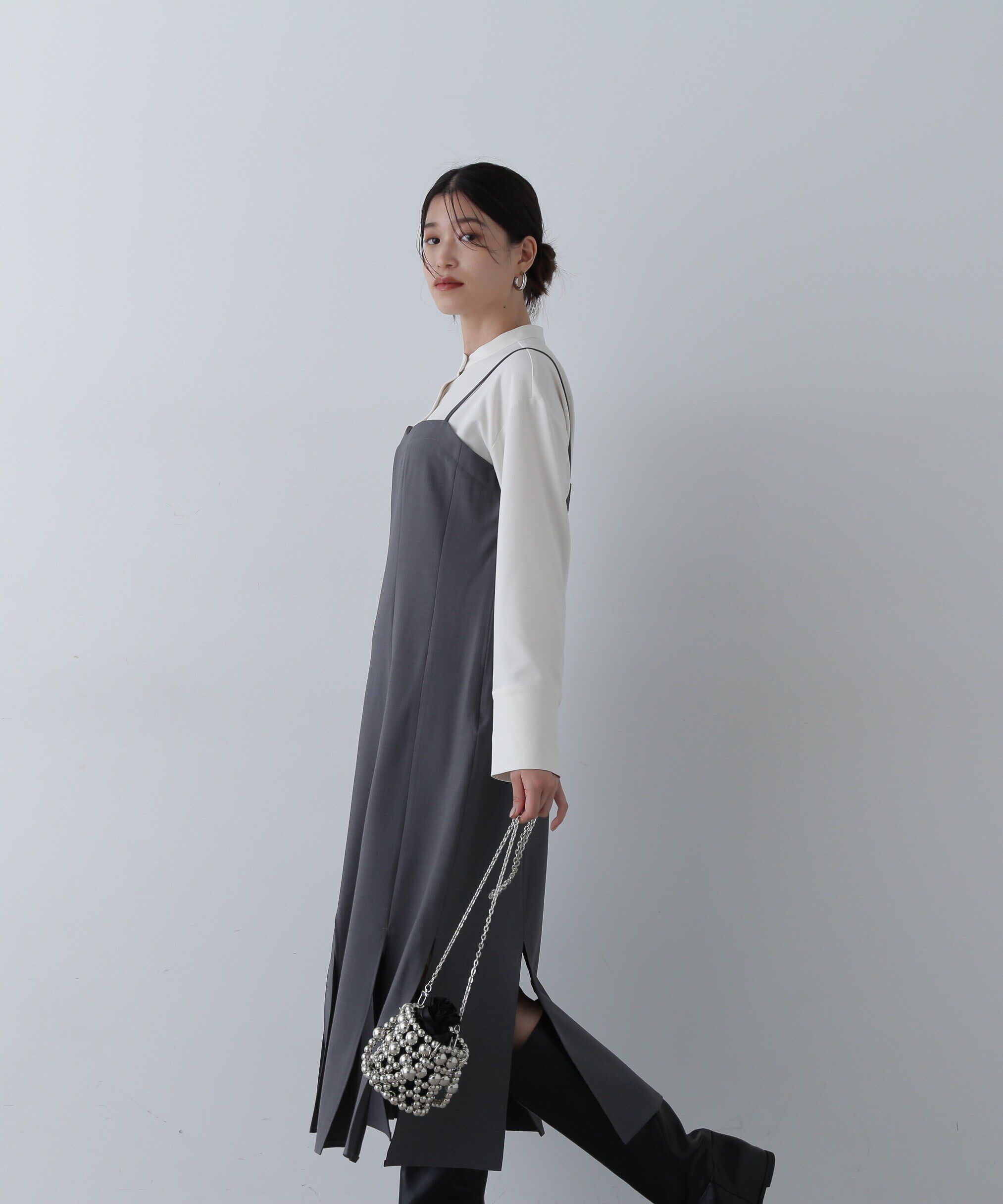  「フリンジヘムシャツワンピース」|ワンピース|