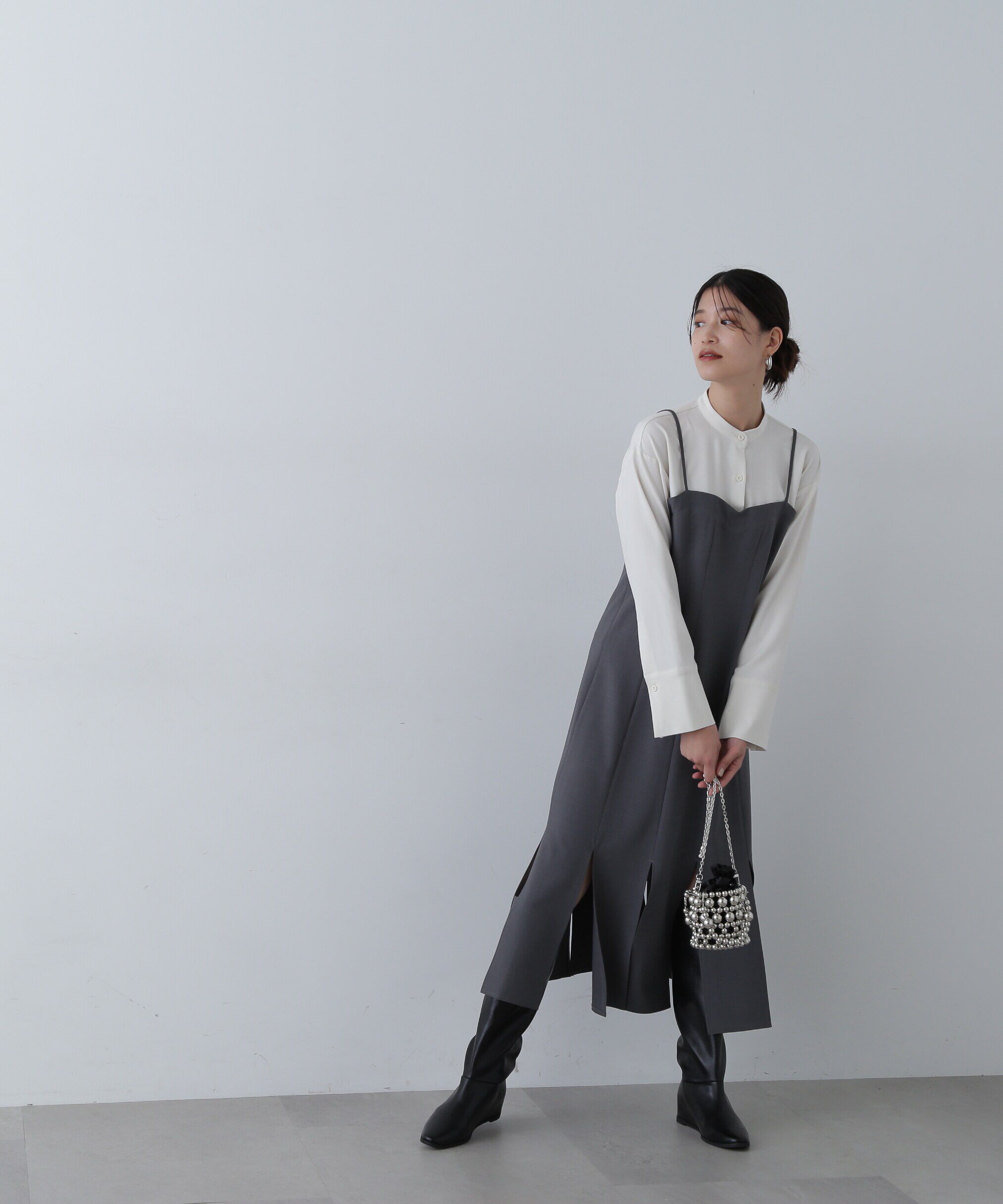  「フリンジヘムシャツワンピース」|ワンピース|