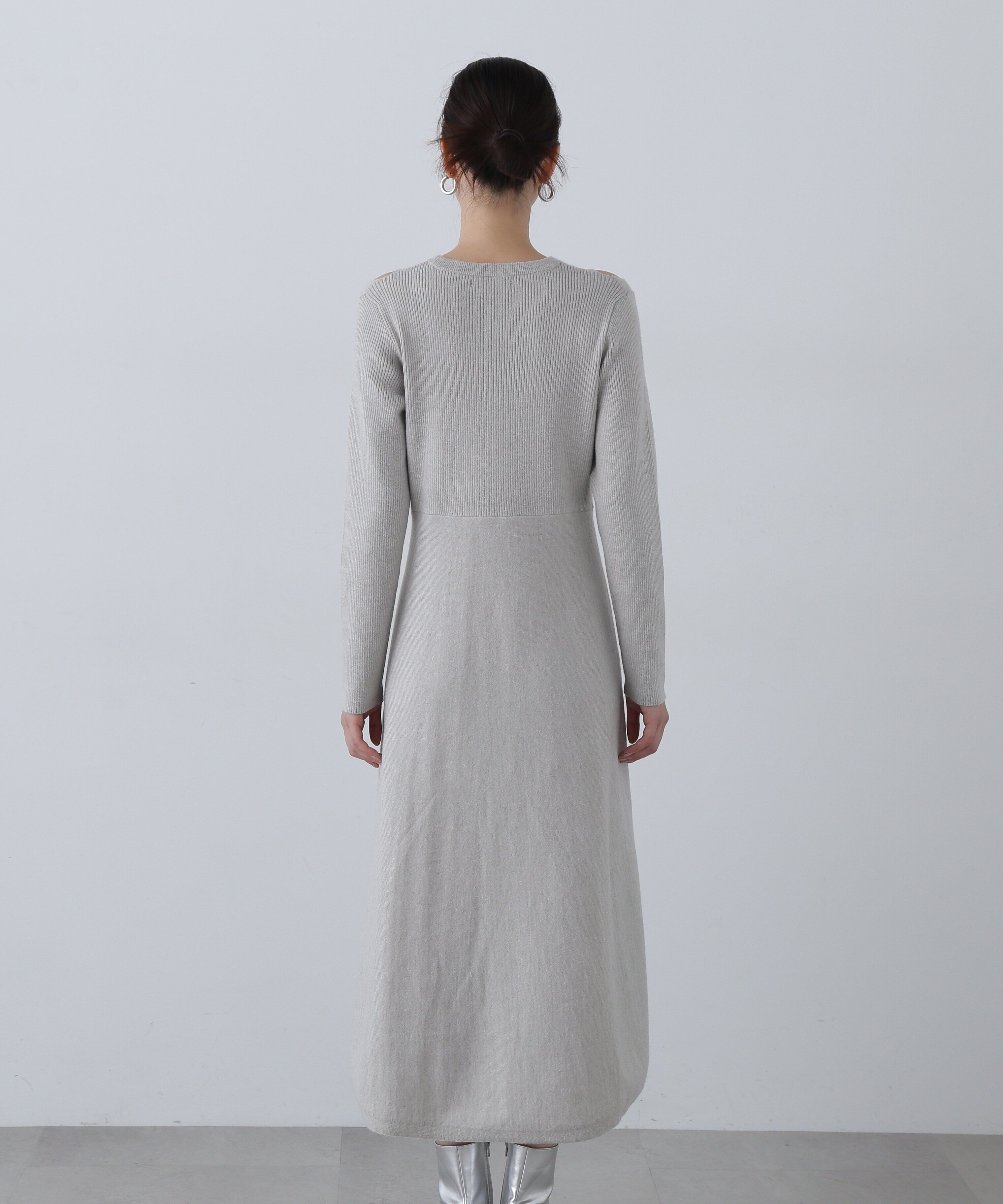  「オープンショルダーニットワンピース」|ワンピース|