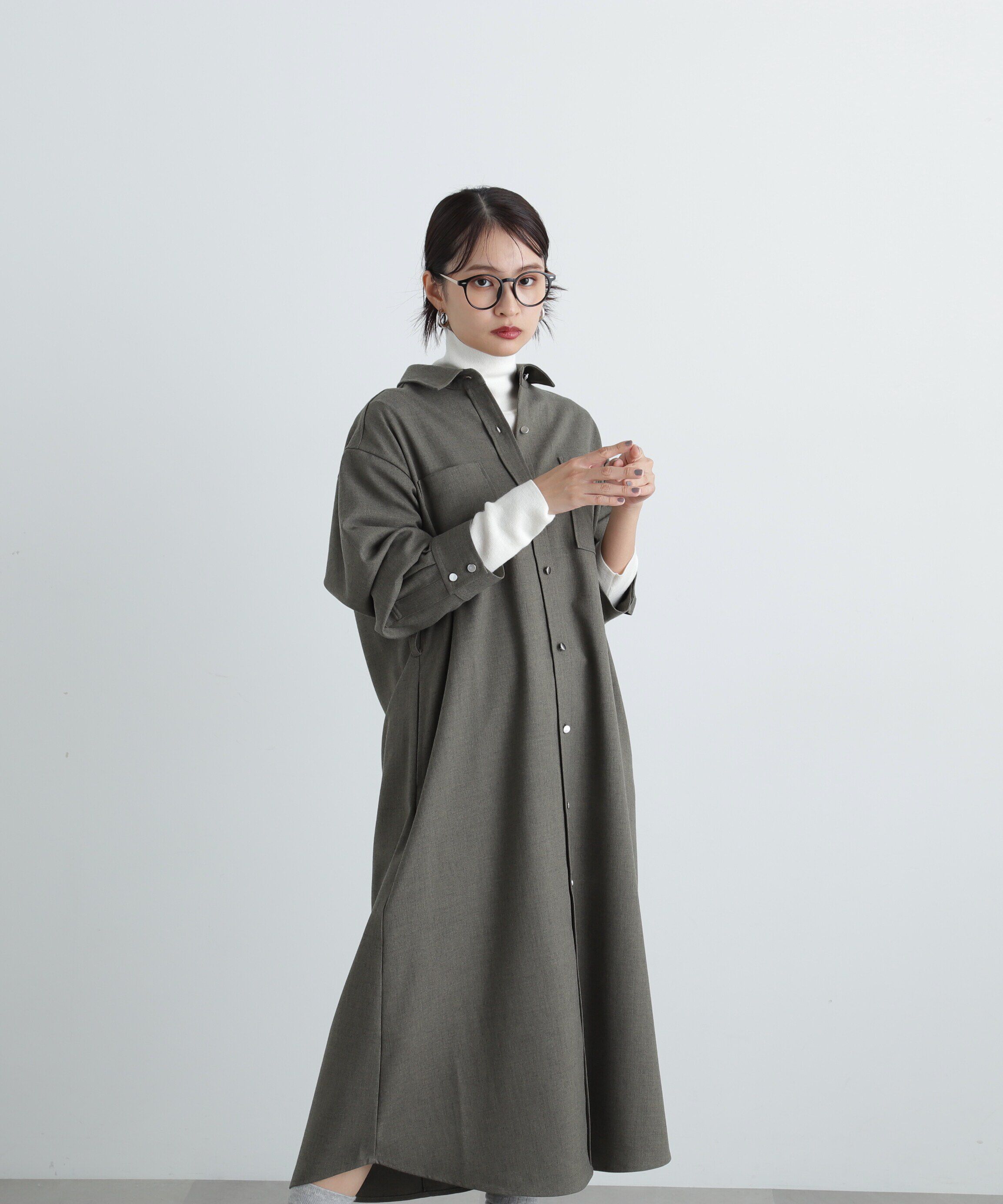  「リボンベルト付シャツワンピース」|ワンピース|