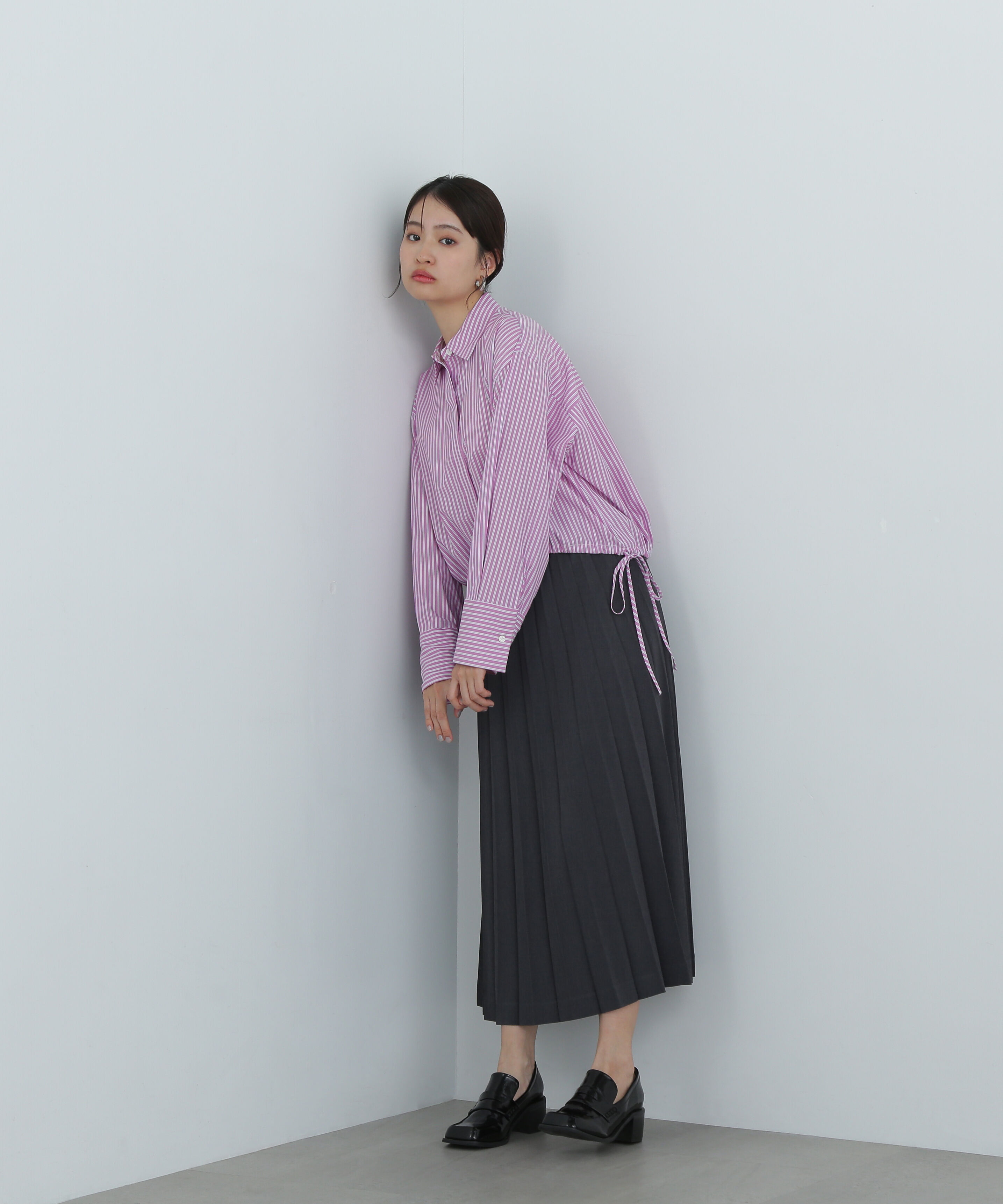  「ドローストリングストライプシャツ」|シャツ・ブラウス|