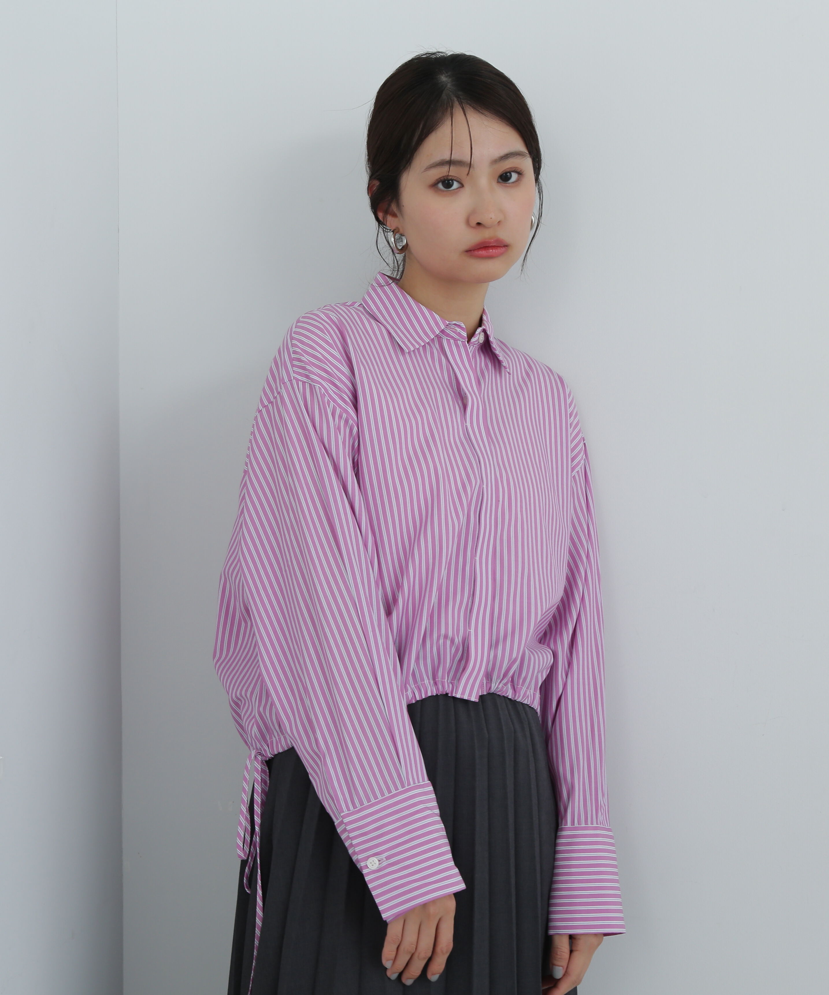  「ドローストリングストライプシャツ」|シャツ・ブラウス|