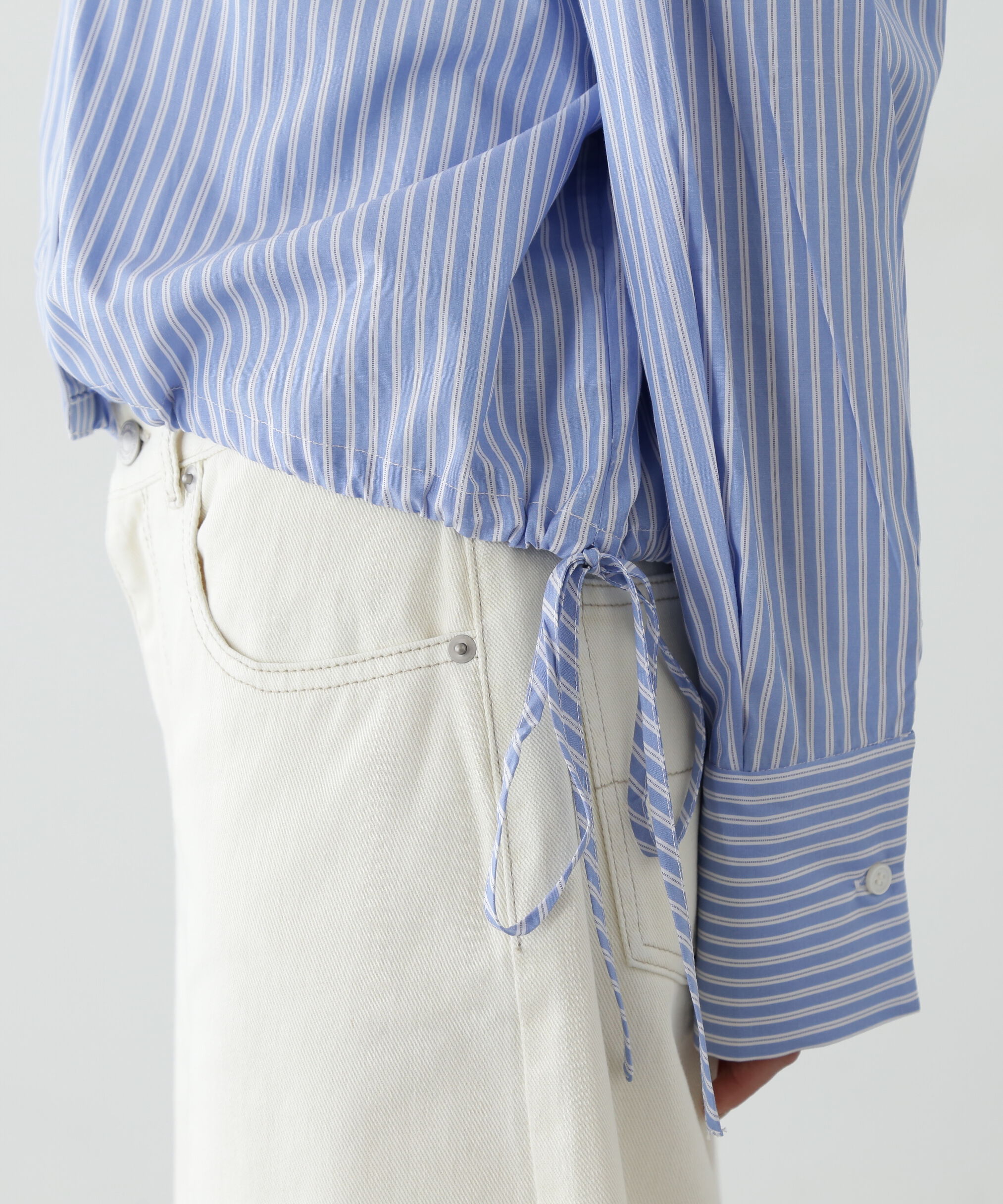  「ドローストリングストライプシャツ」|シャツ・ブラウス|