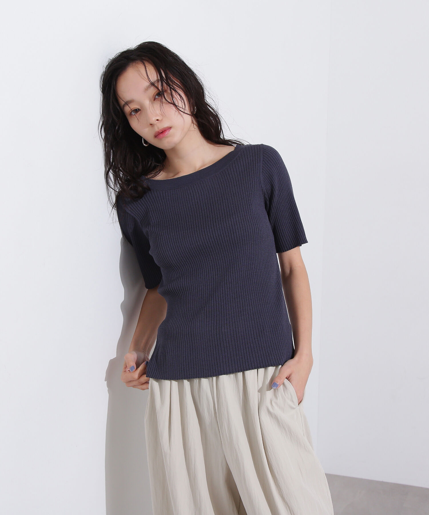  「前後2way半袖ニット」|ニット・セーター|アイアングレ