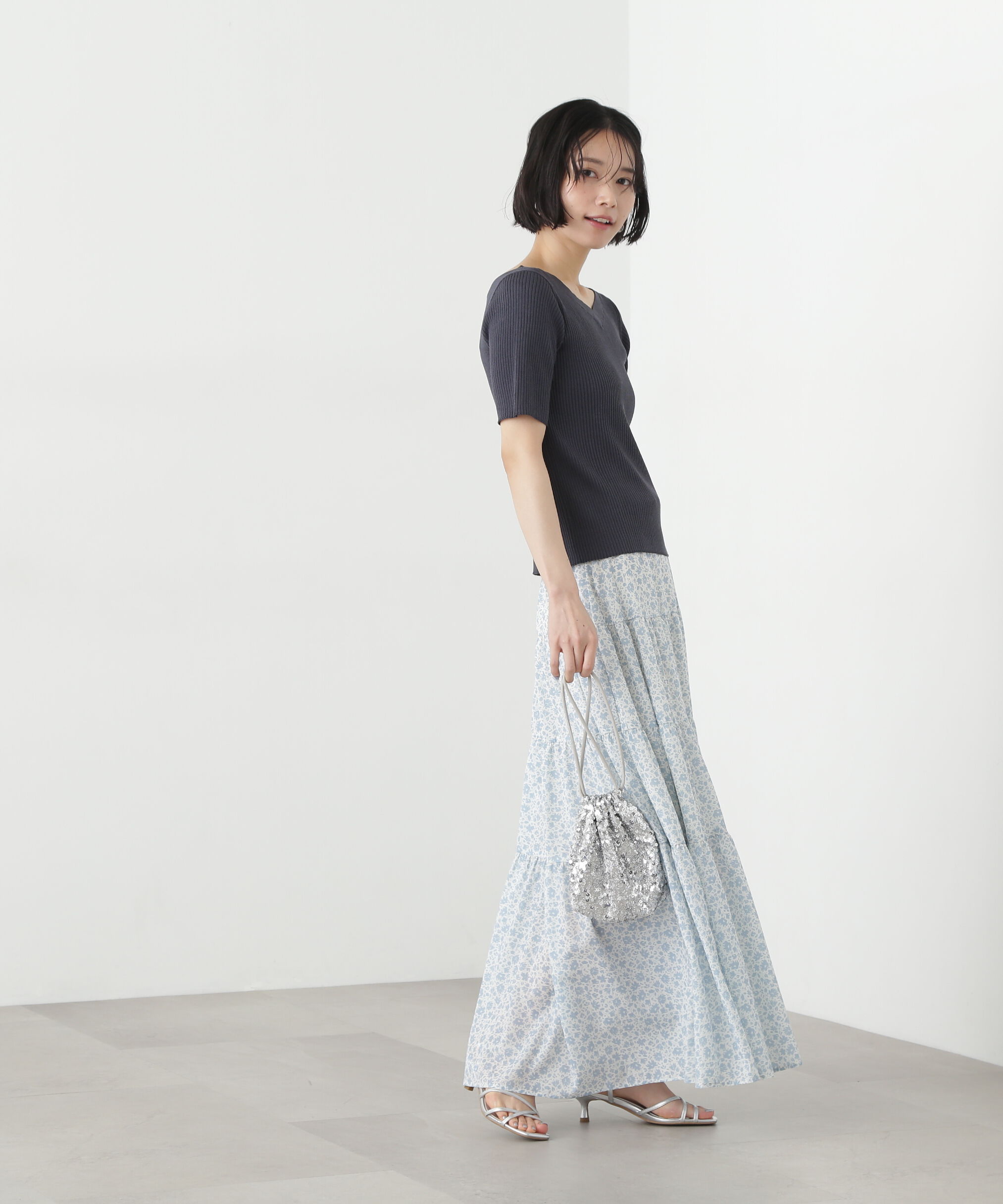  「前後2way半袖ニット」|ニット・セーター|