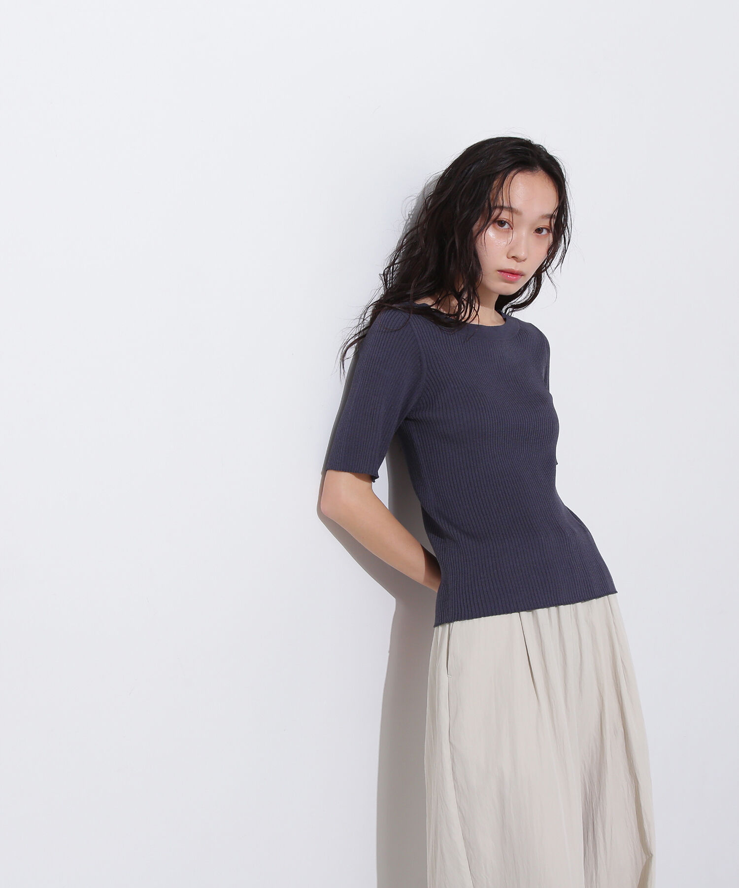  「前後2way半袖ニット」|ニット・セーター|