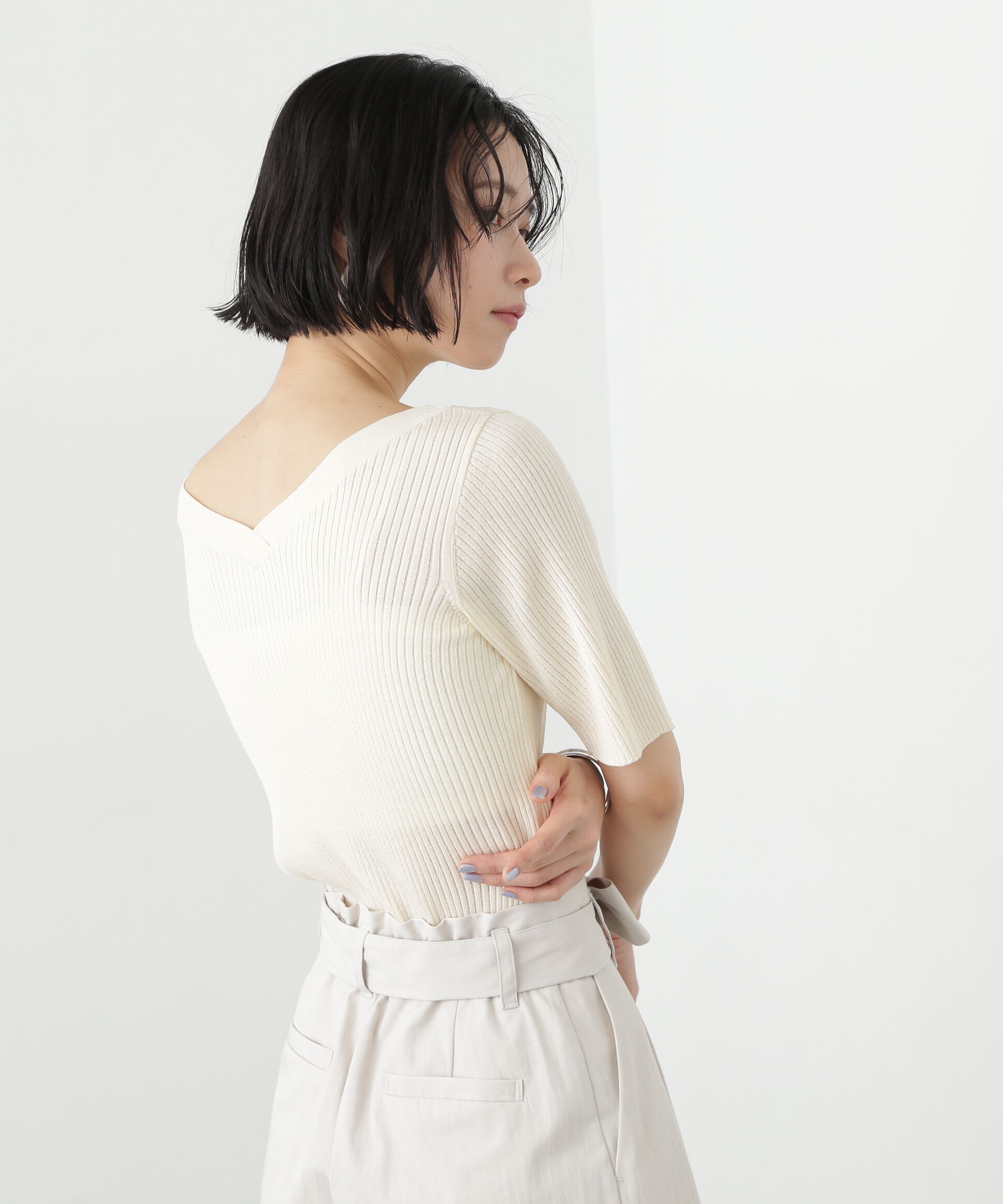  「前後2way半袖ニット」|ニット・セーター|