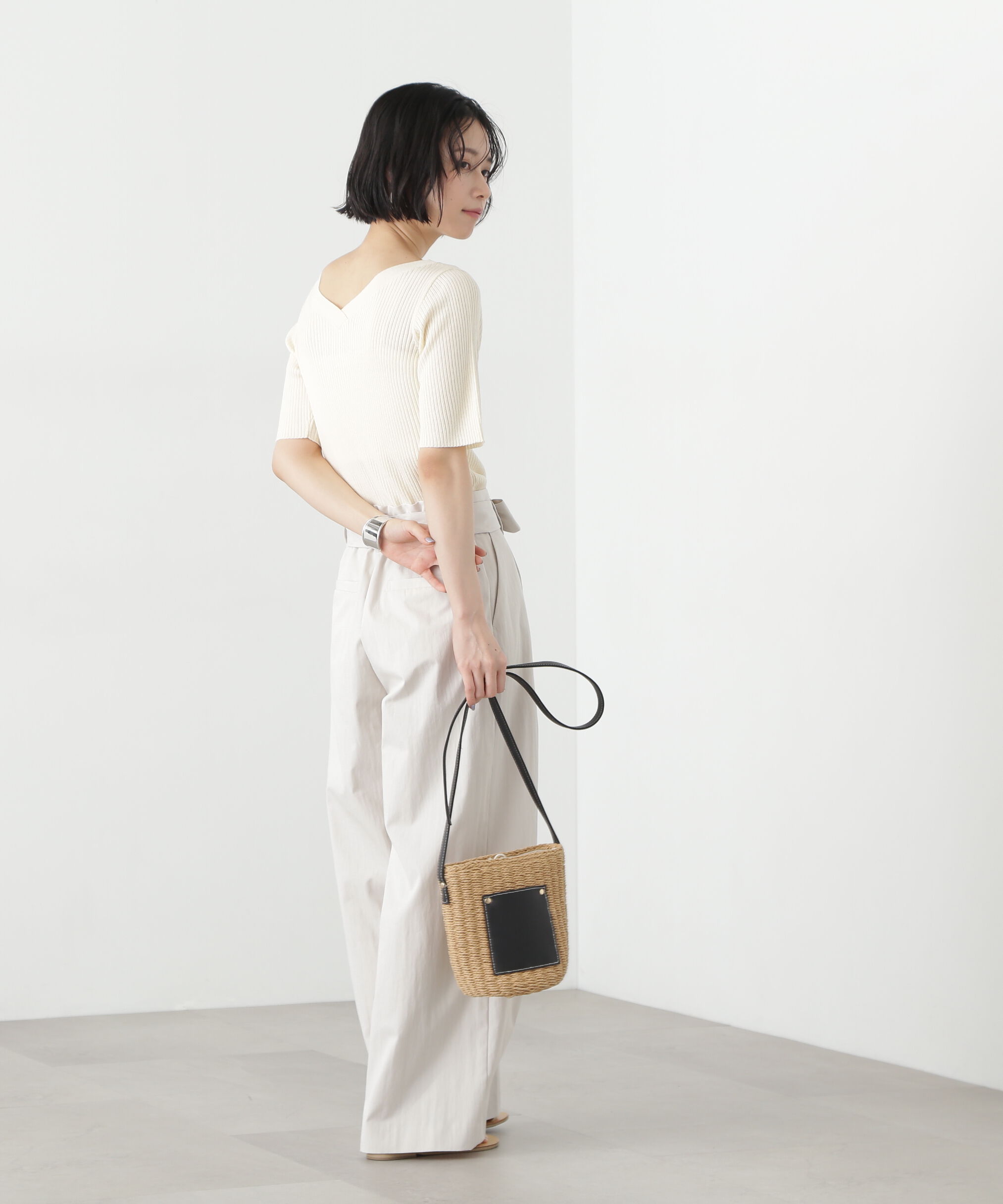  「前後2way半袖ニット」|ニット・セーター|