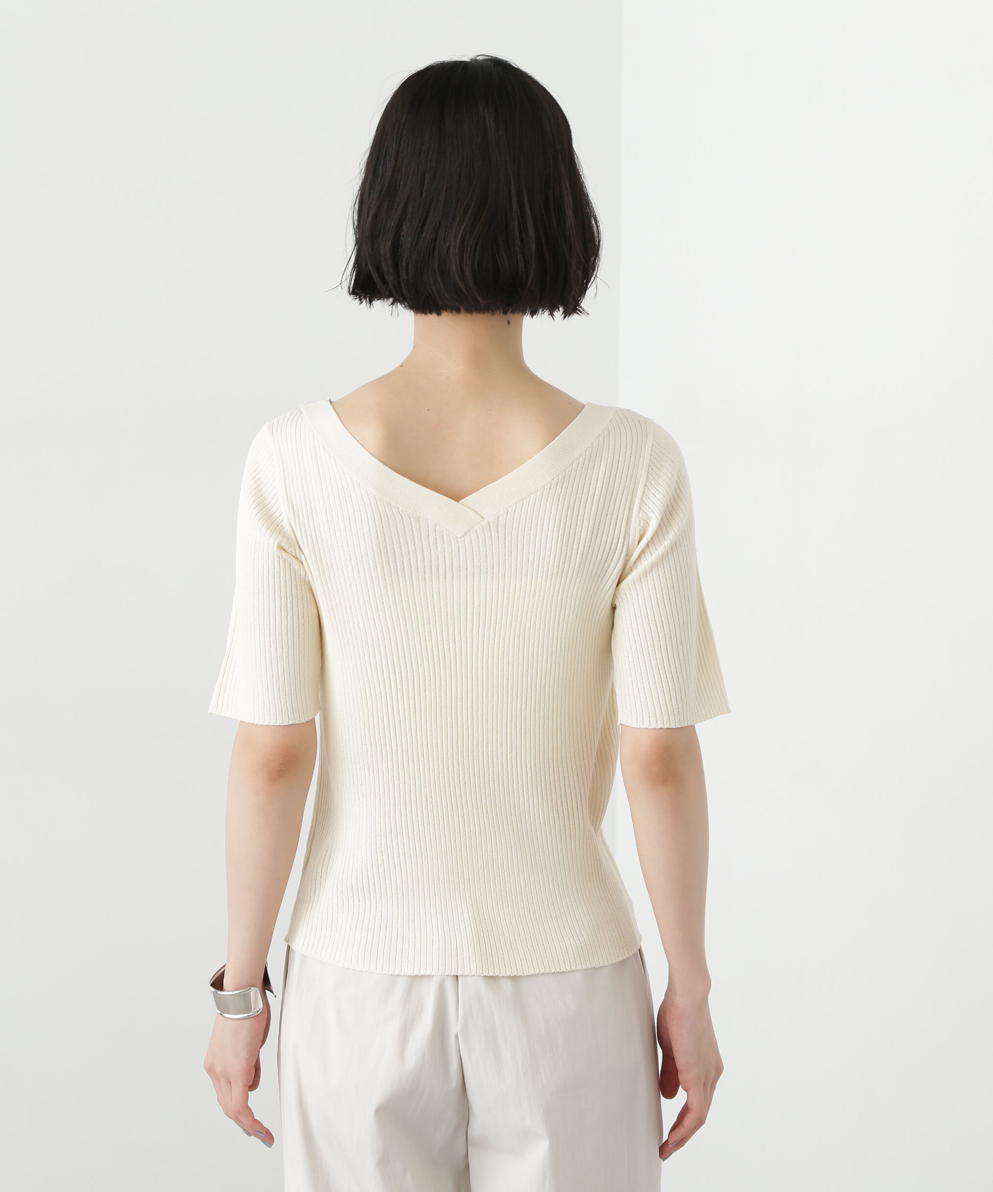  「前後2way半袖ニット」|ニット・セーター|