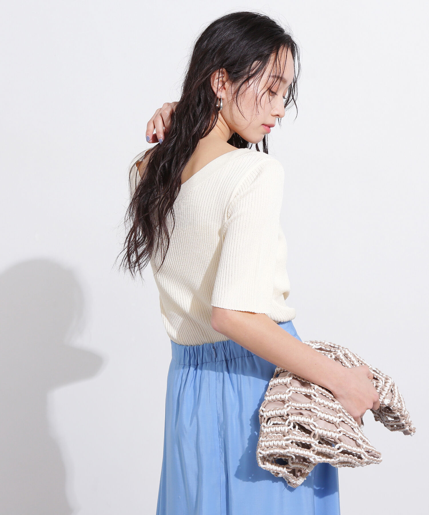  「前後2way半袖ニット」|ニット・セーター|