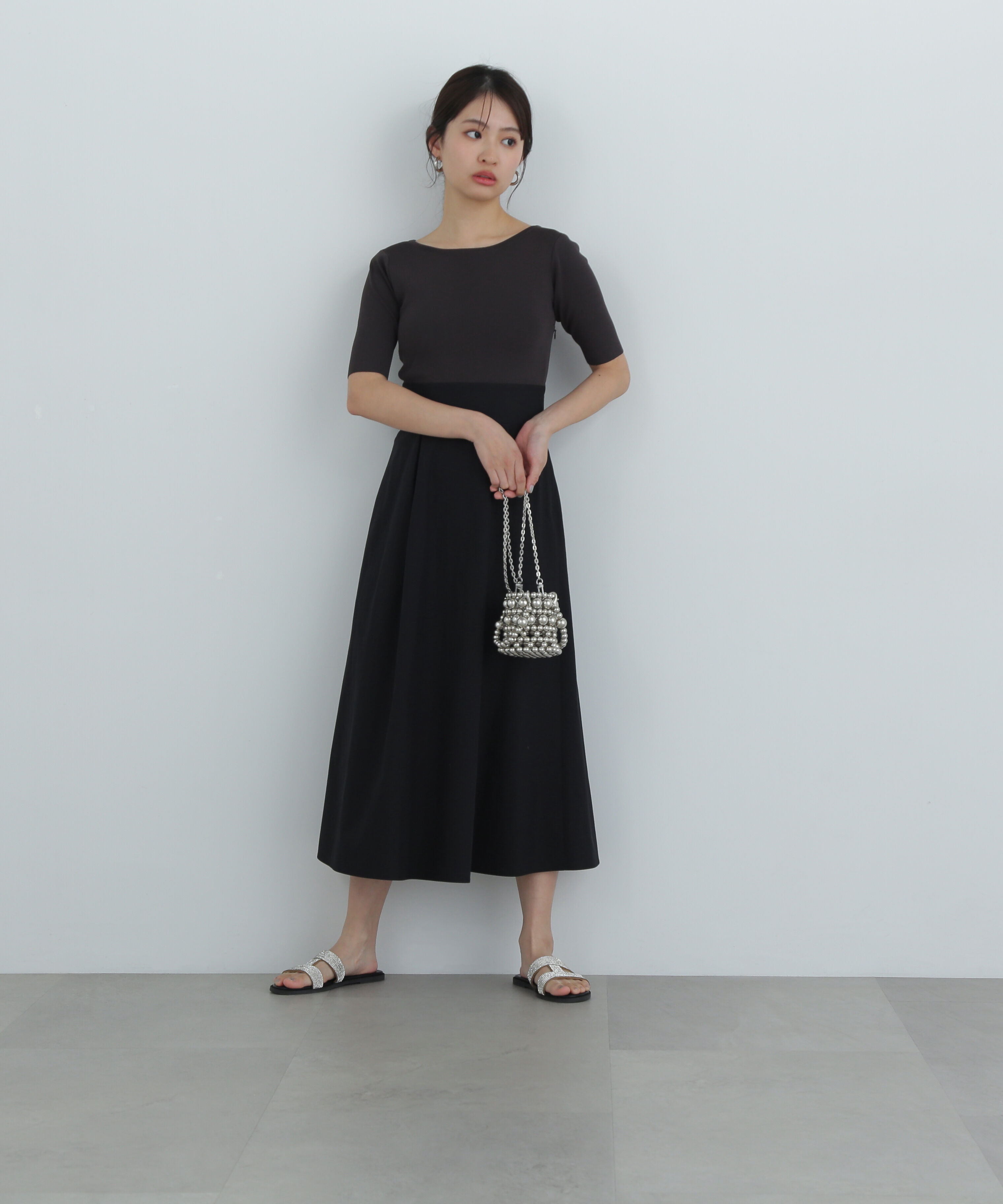  「ボートネックドッキングワンピース」|ワンピース|