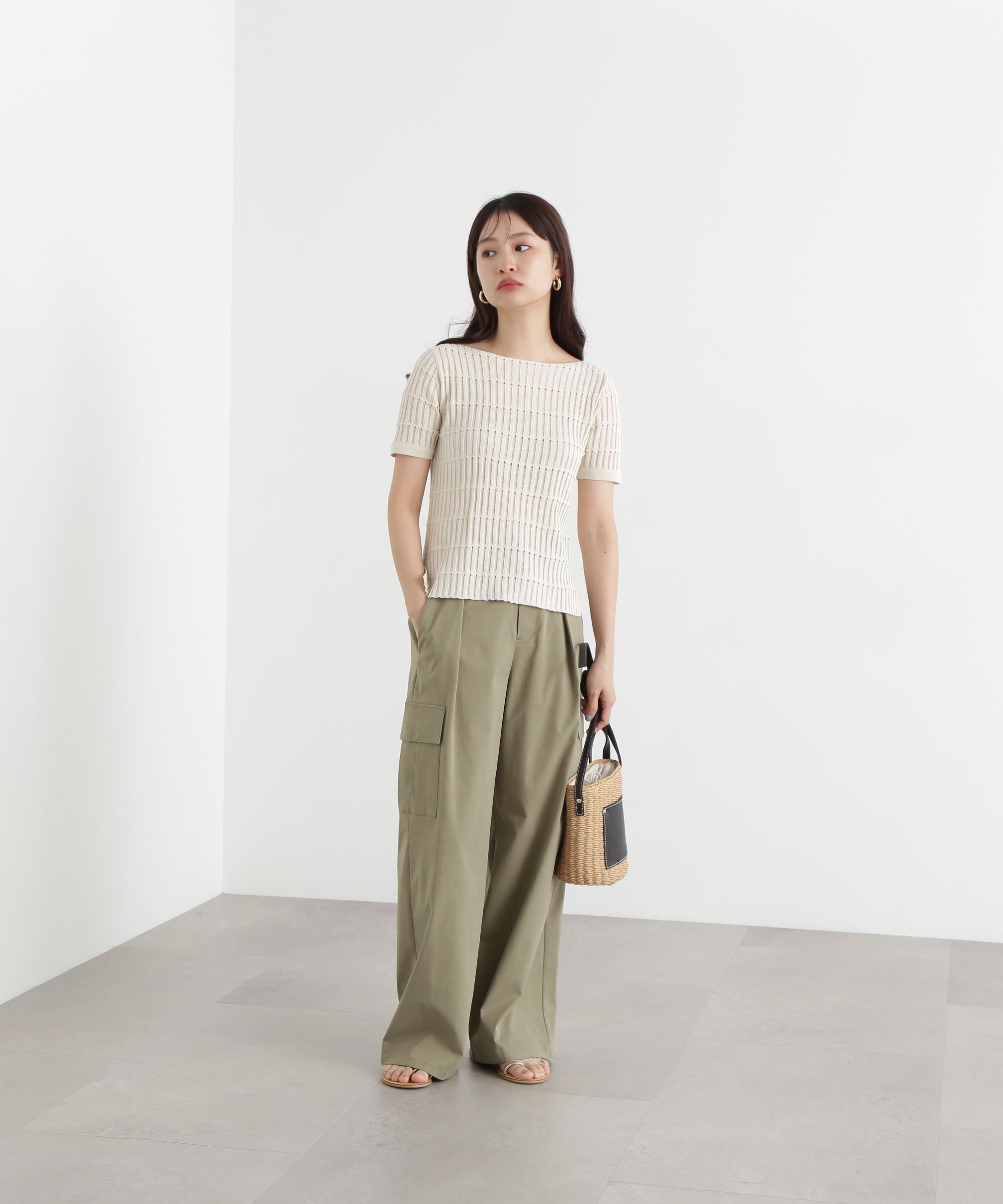  「ハリヌキ変形リブニット」|ニット・セーター|