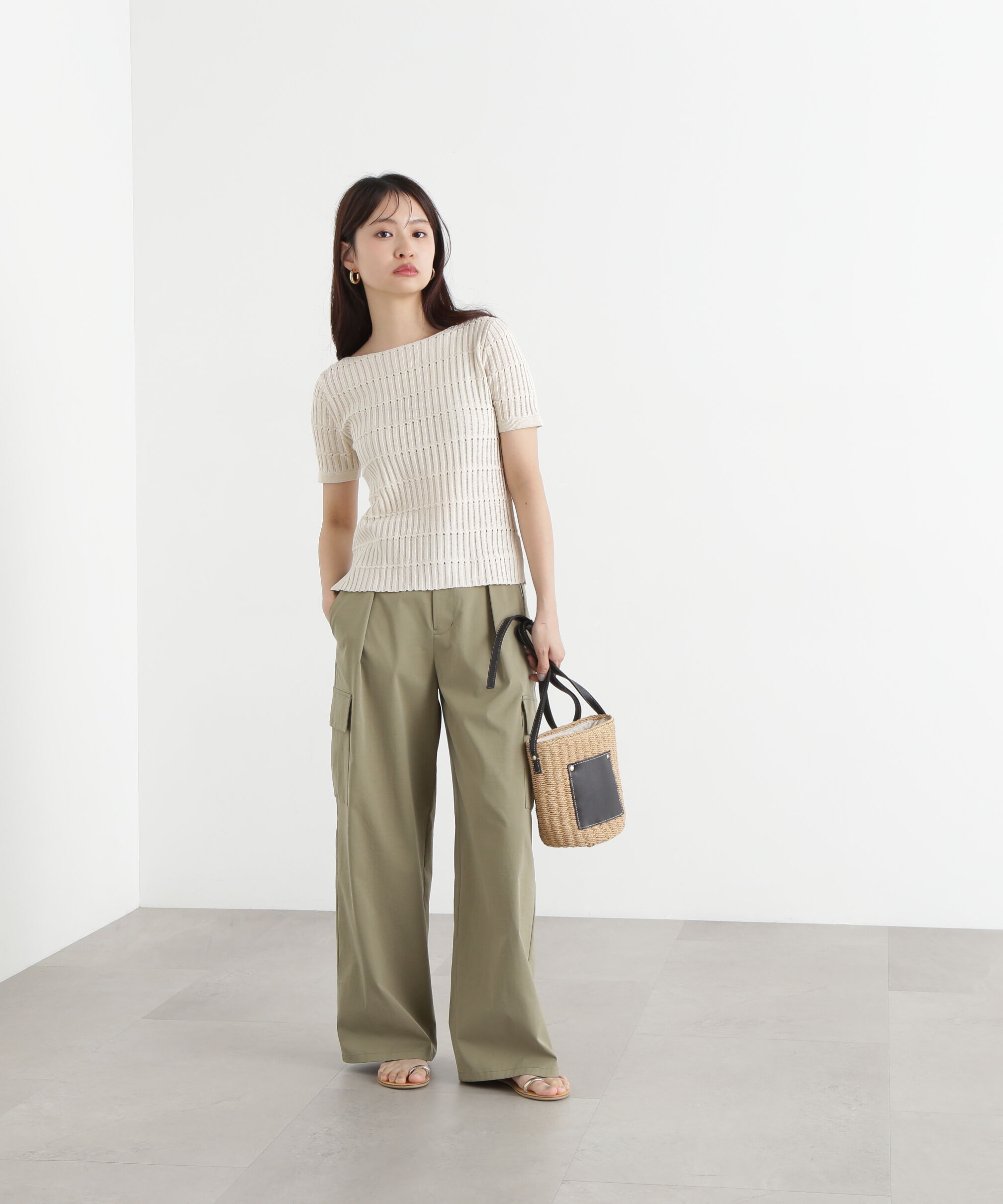  「ハリヌキ変形リブニット」|ニット・セーター|