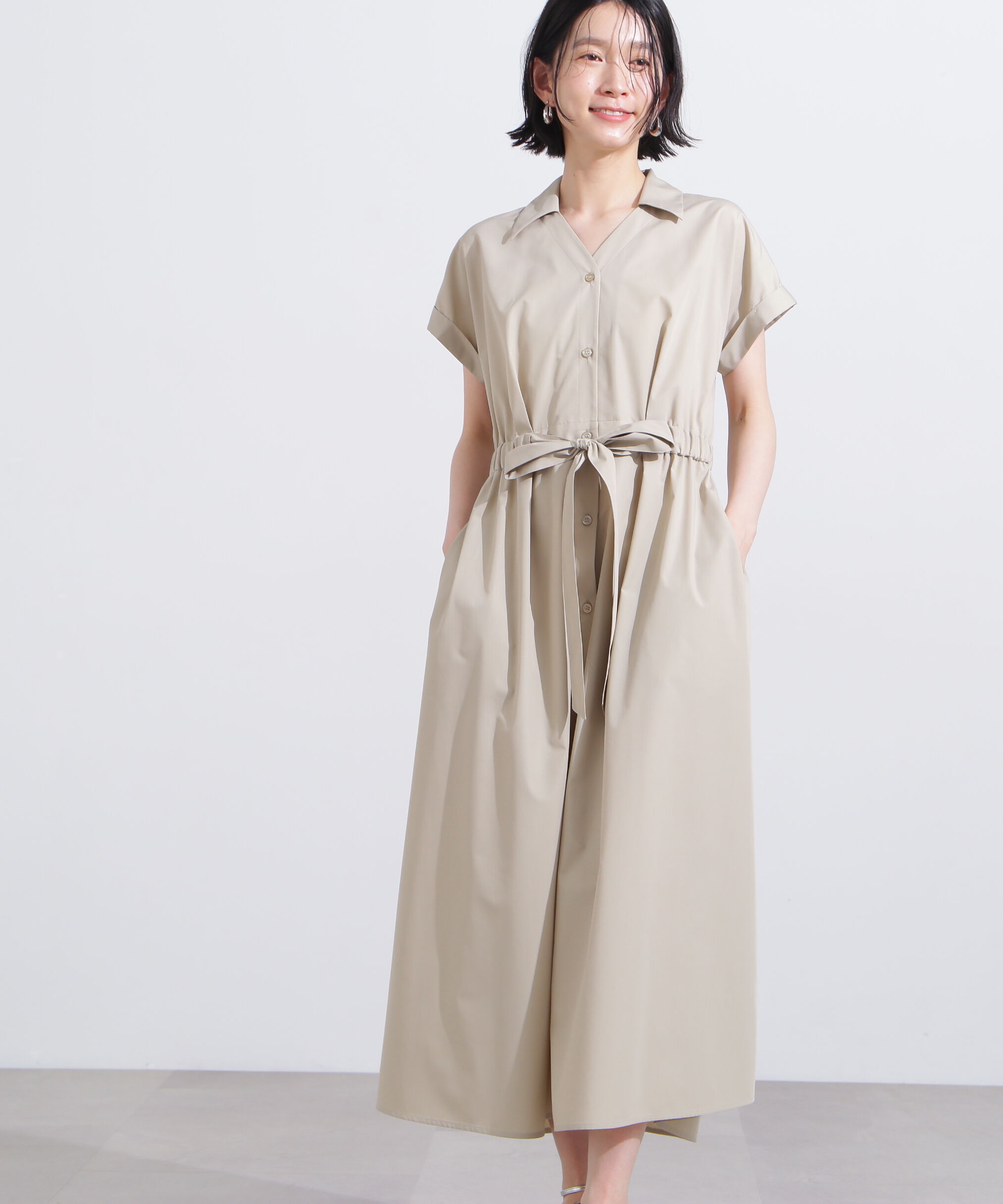  「オープンカラーシャツワンピース」|ワンピース|